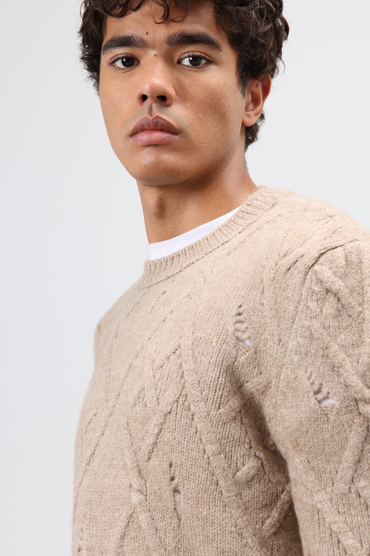Oversized Patterned Knit Sweater