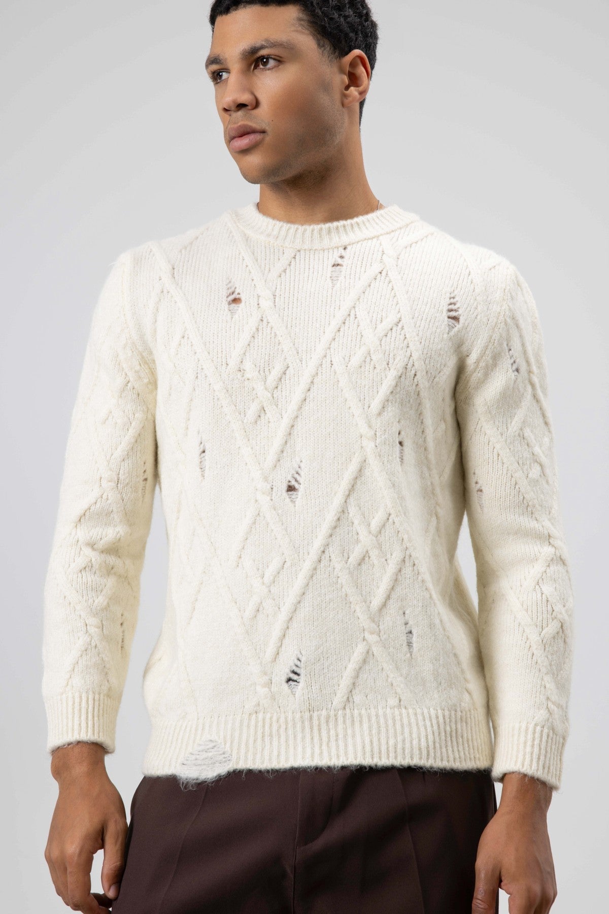 Oversized Patterned Knit Sweater