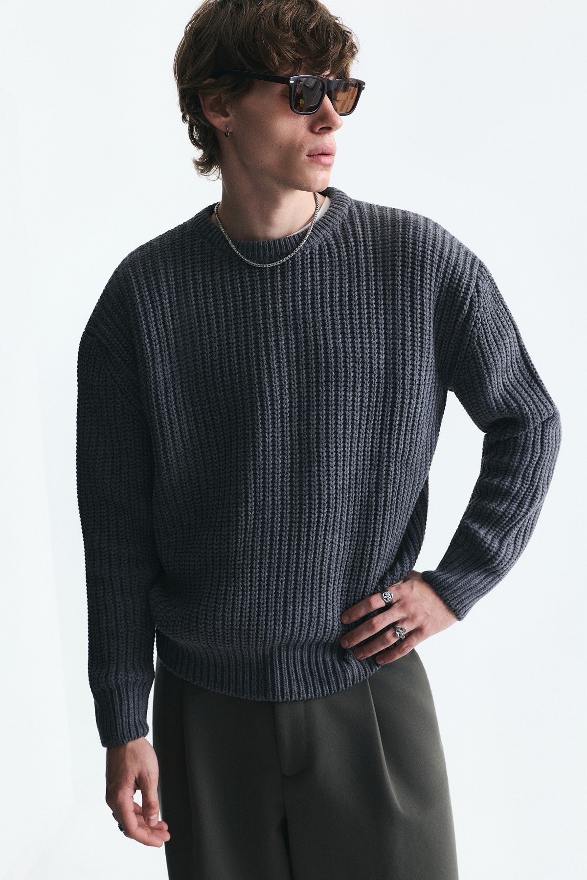 Oversized Basic Knit Sweater