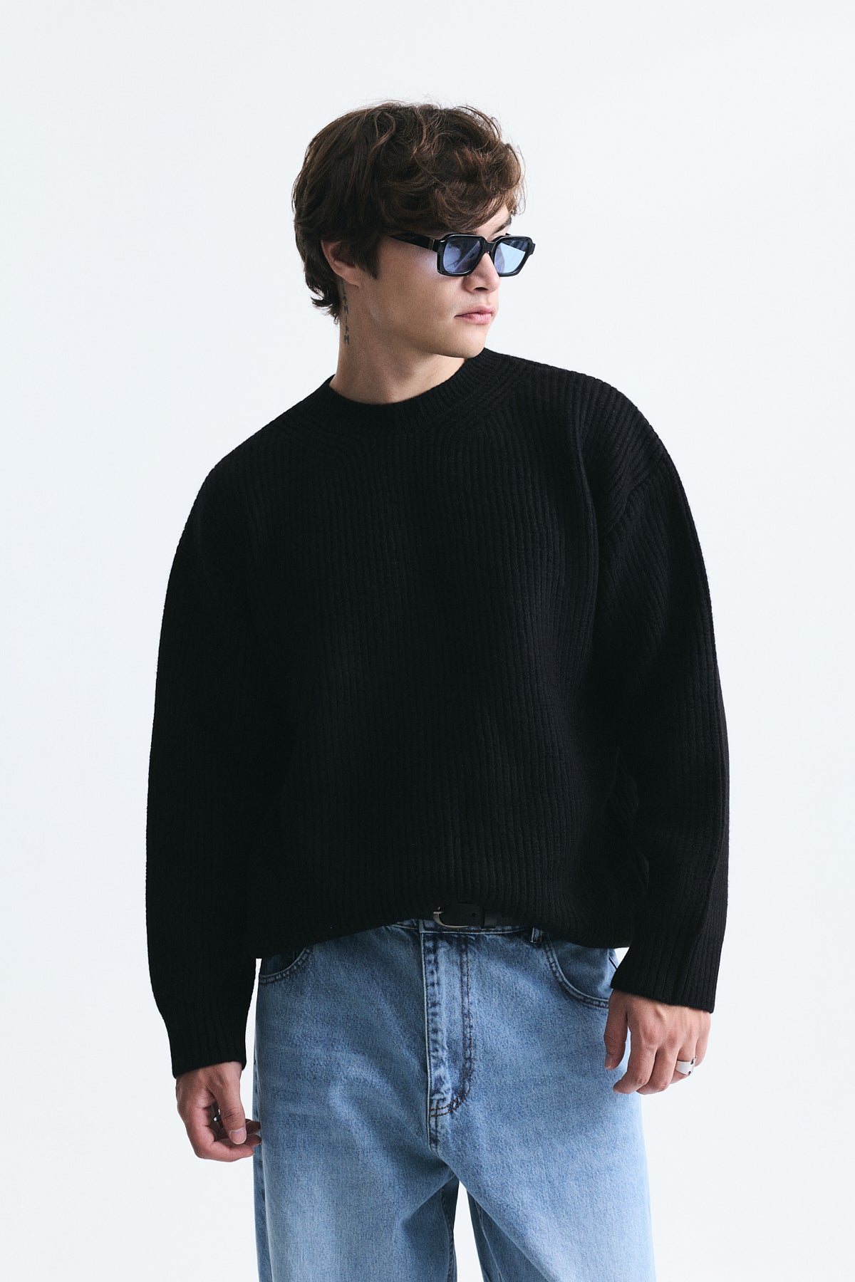 Oversized Ribbed Knit Sweater