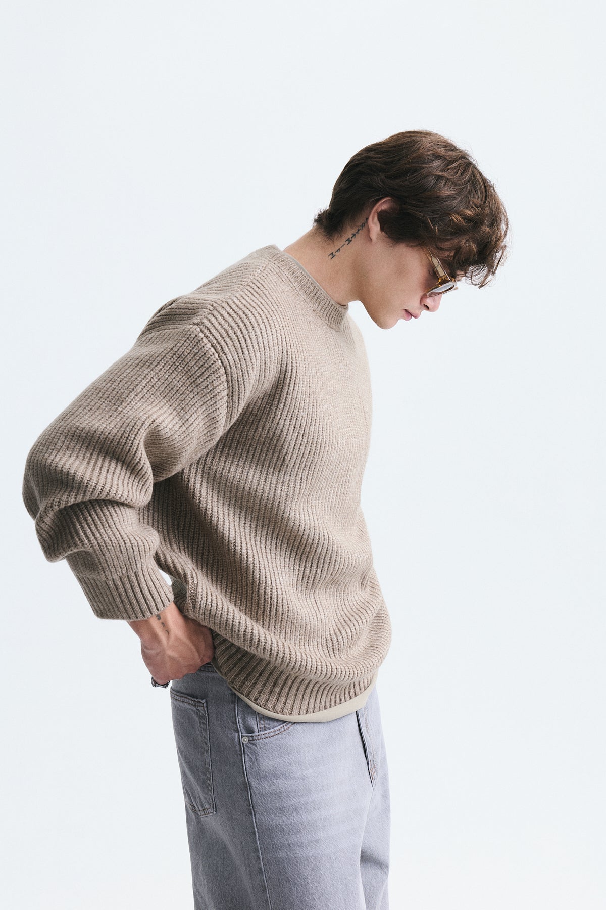 Oversized Ribbed Knit Sweater