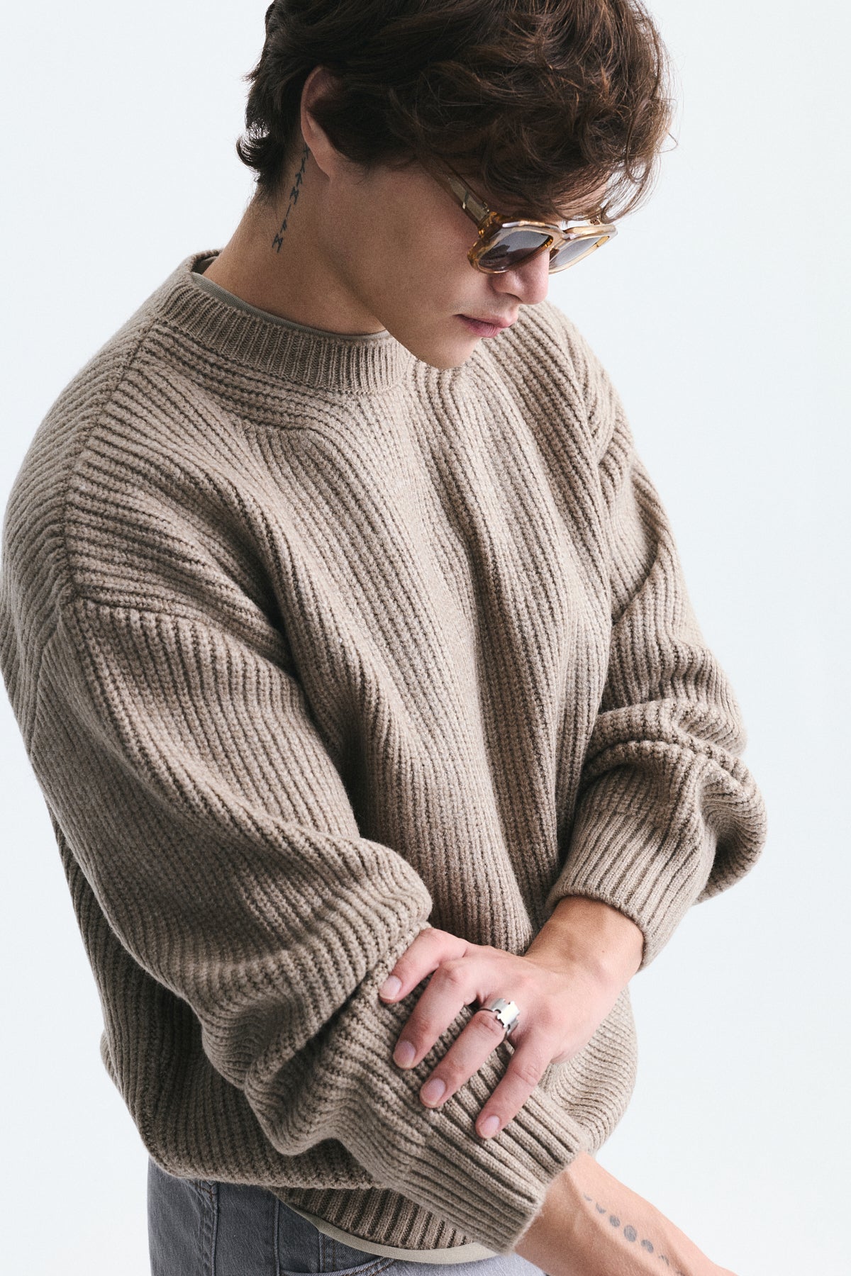 Oversized Ribbed Knit Sweater