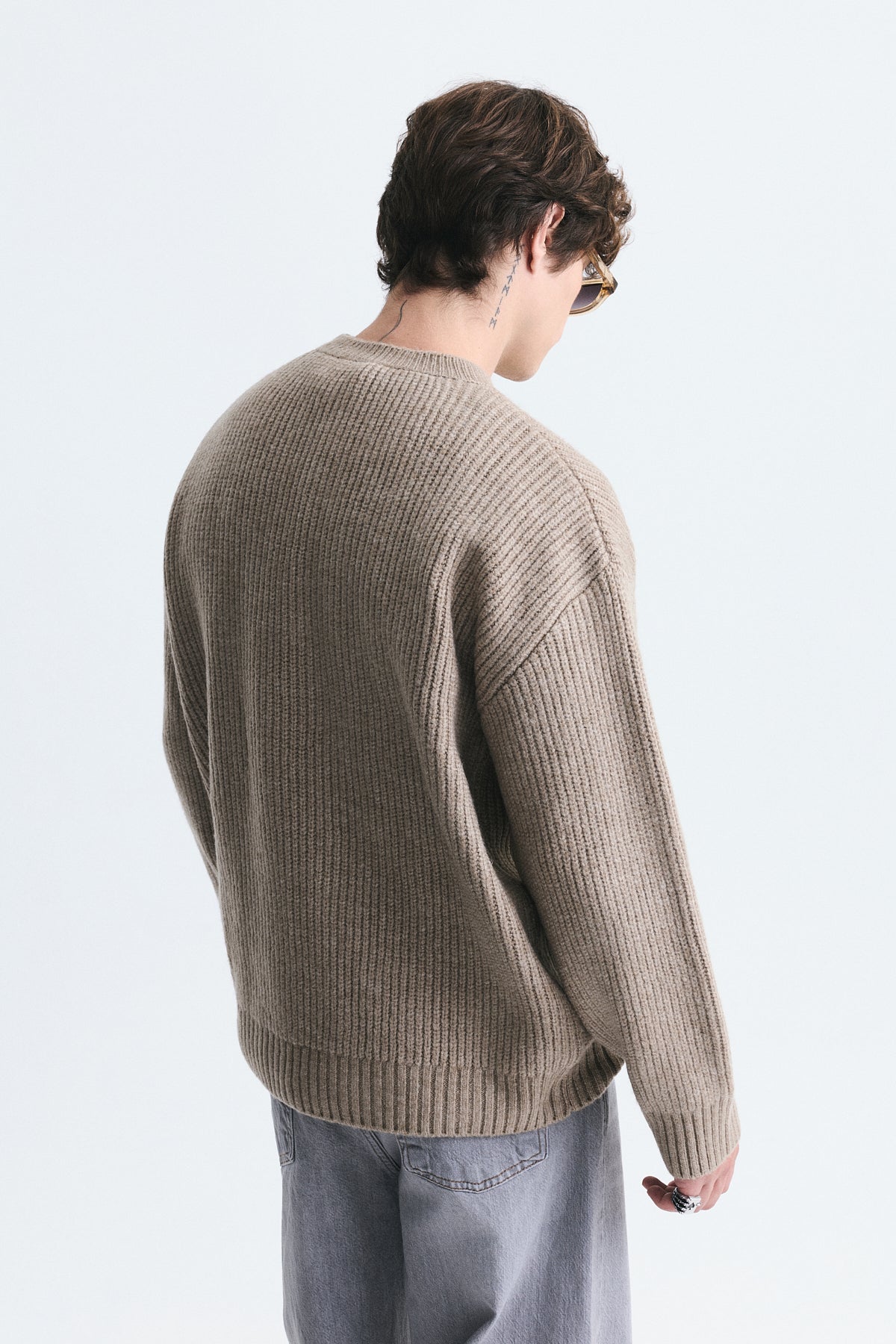 Oversized Ribbed Knit Sweater