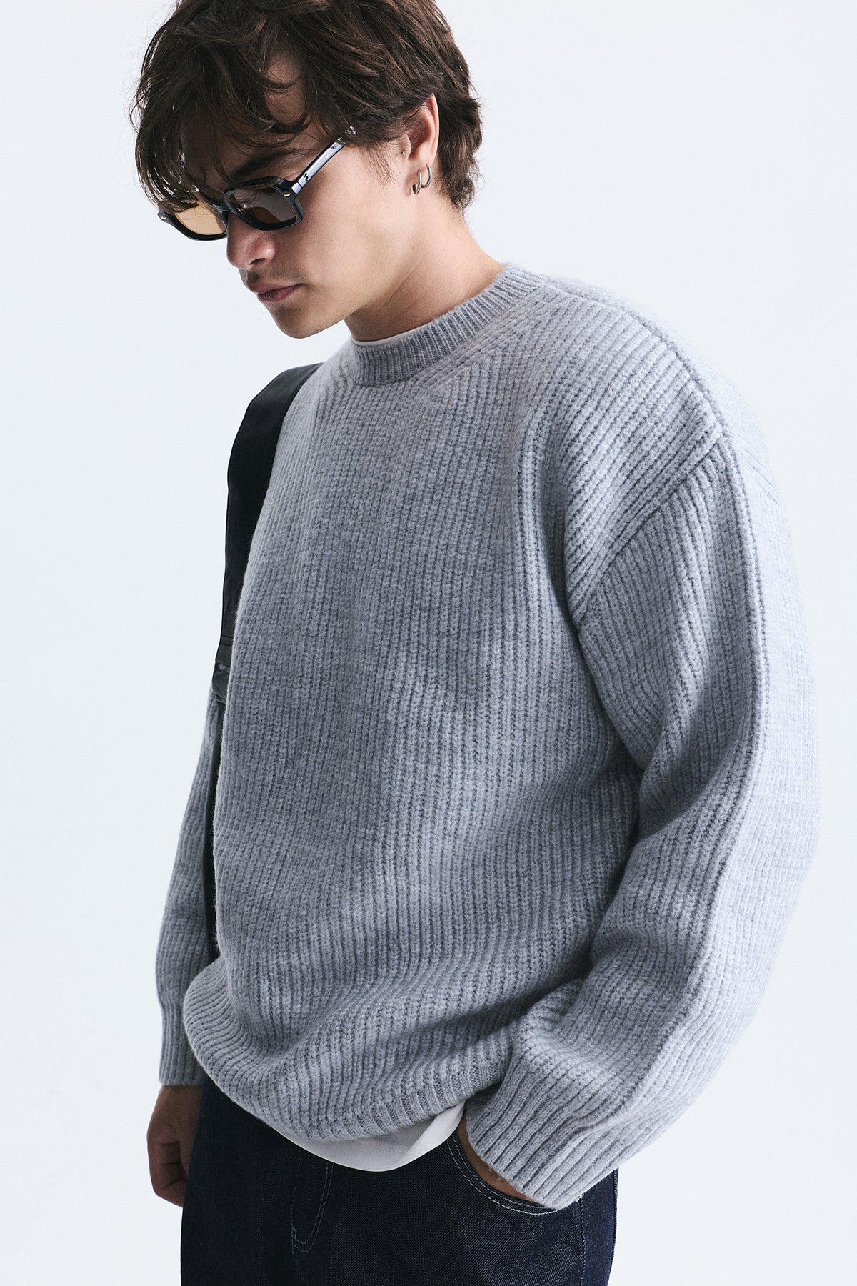 Oversized Ribbed Knit Sweater