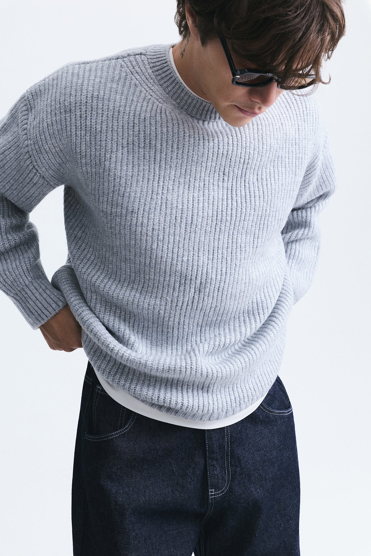 Oversized Ribbed Knit Sweater