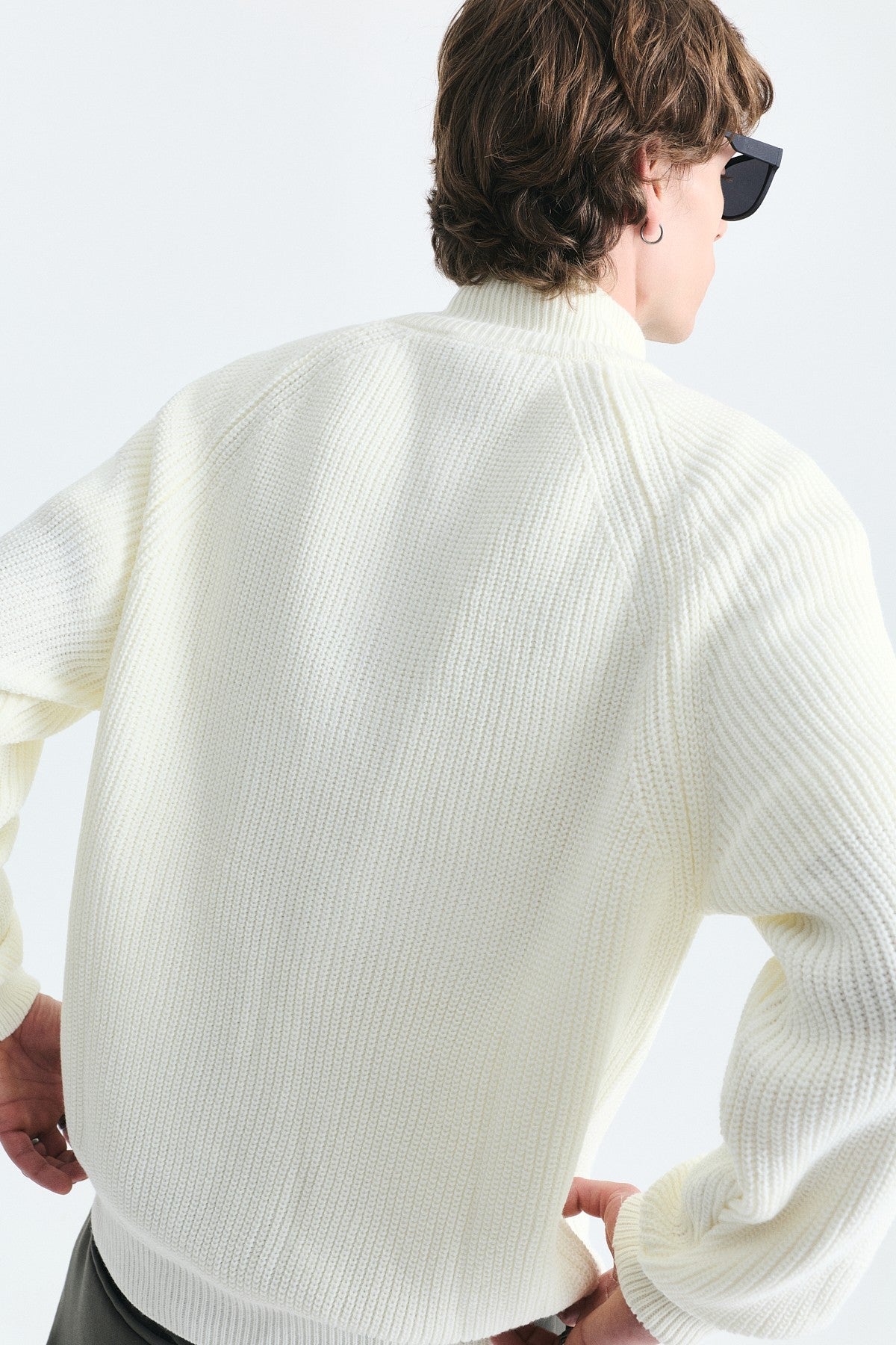 Zip-Up Stand-Up Collar Sweatshirt