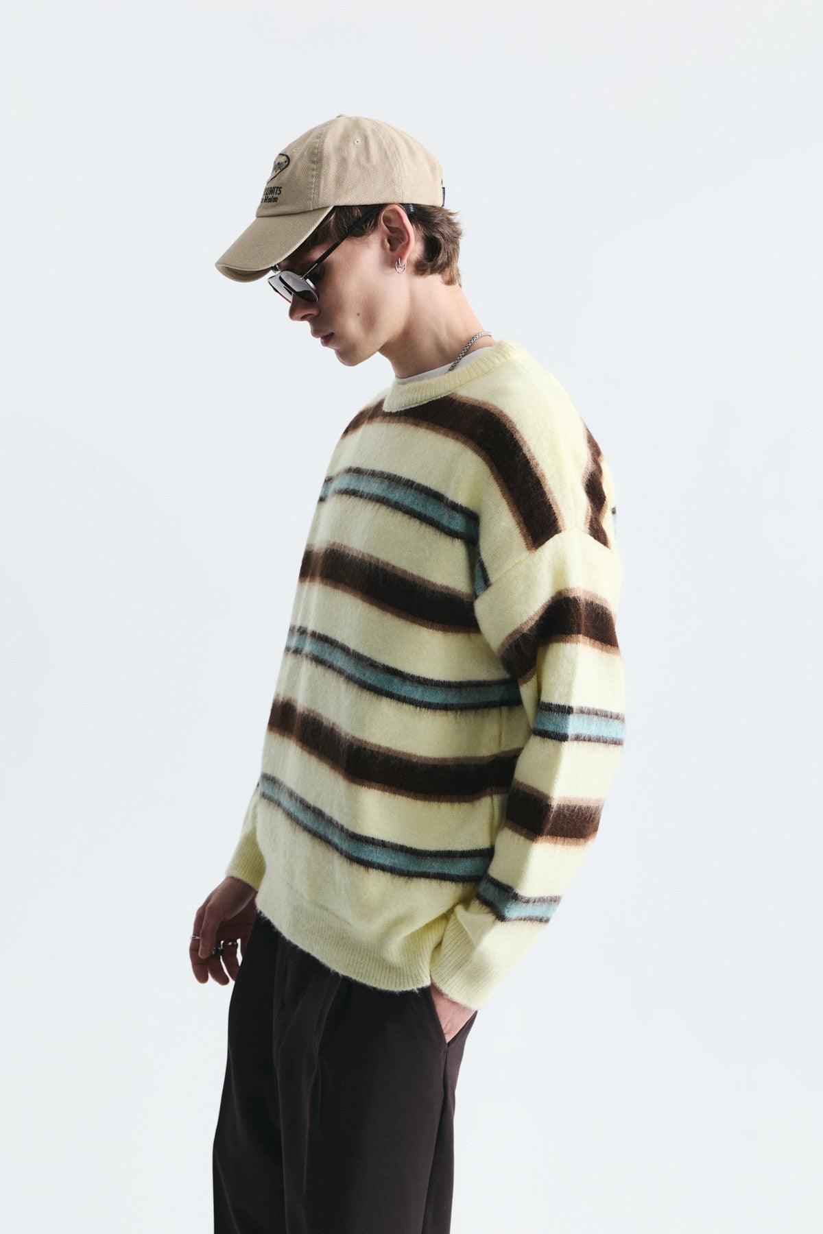Relax Fit Striped Knit Sweater