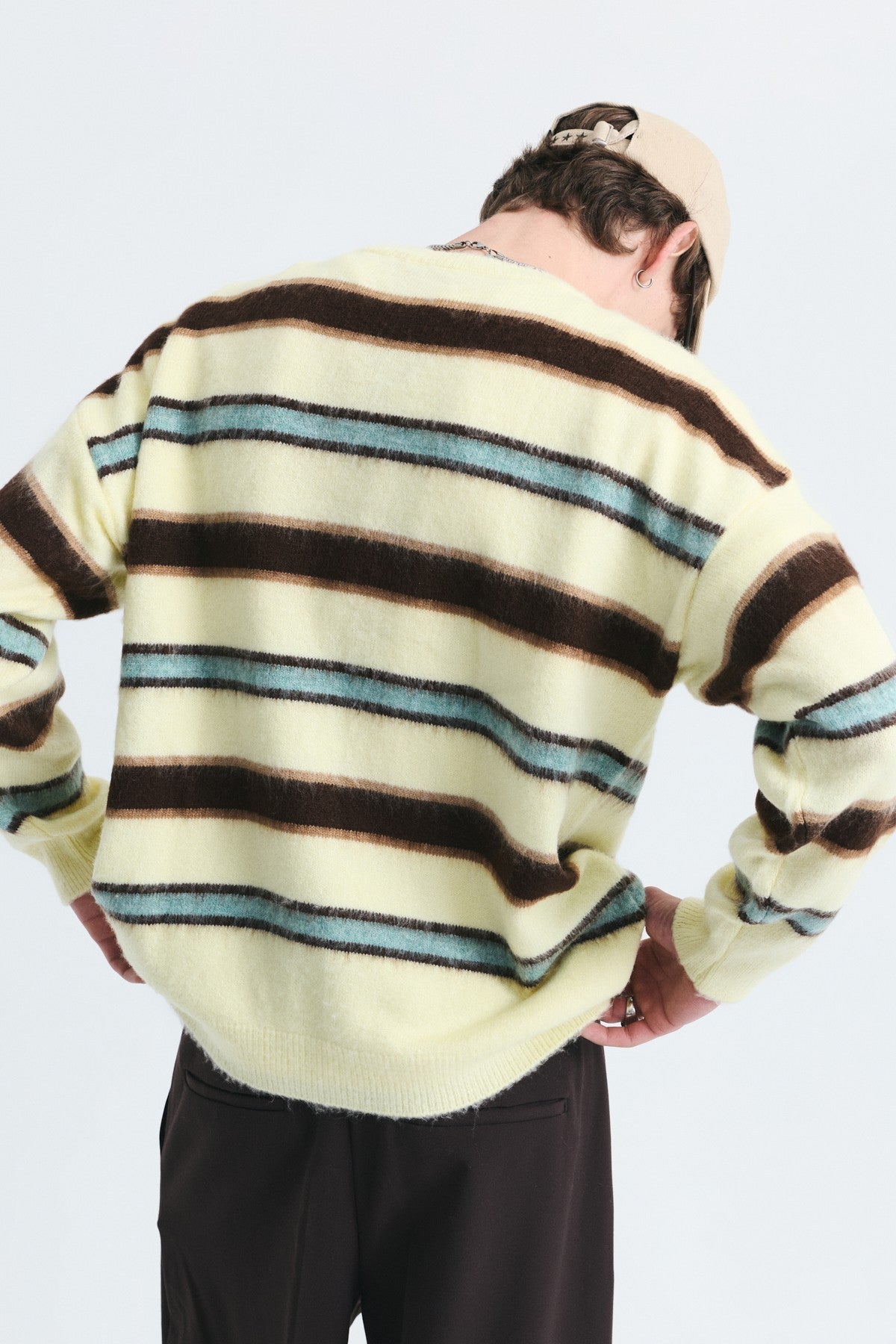 Relax Fit Striped Knit Sweater