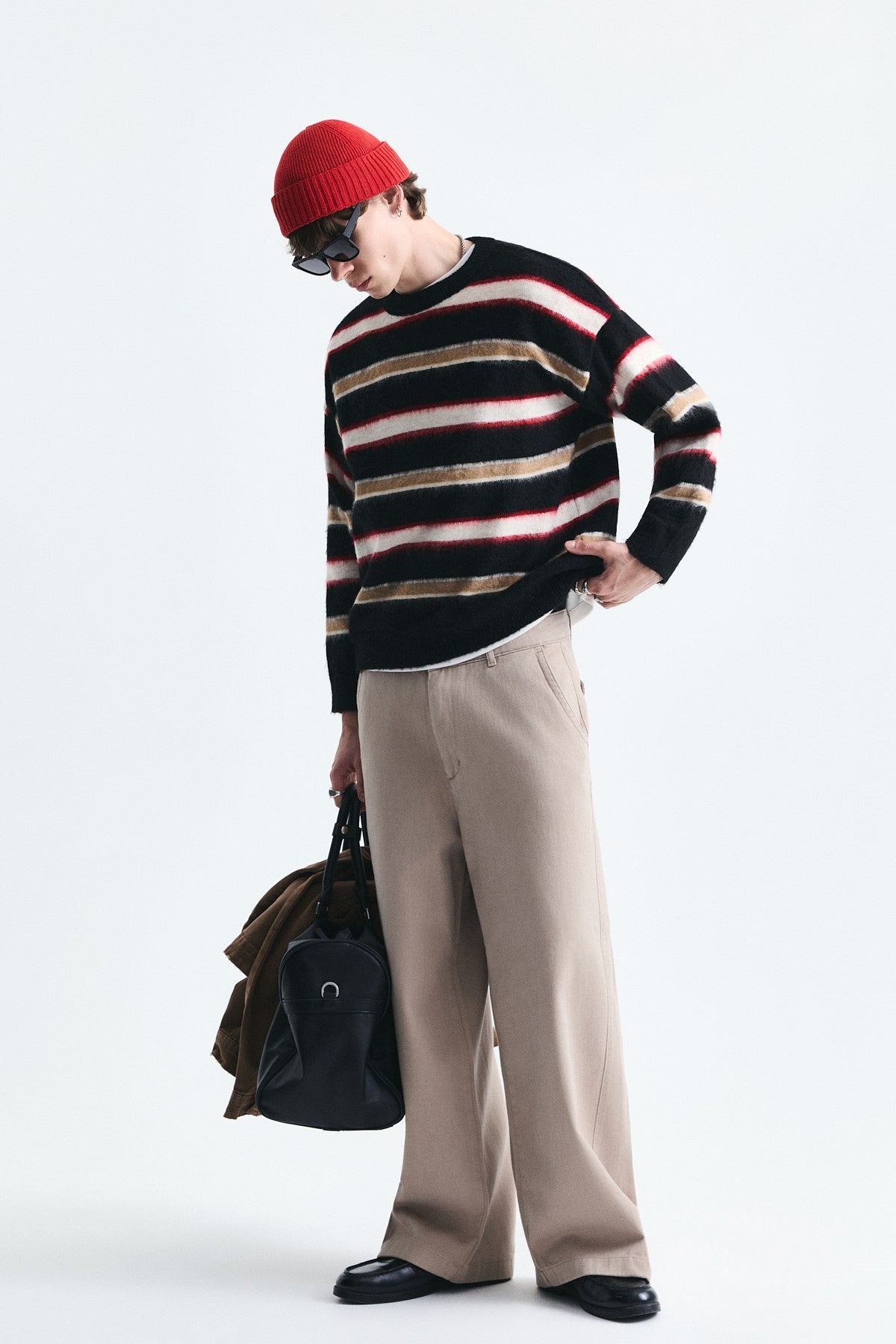 Relax Fit Striped Knit Sweater