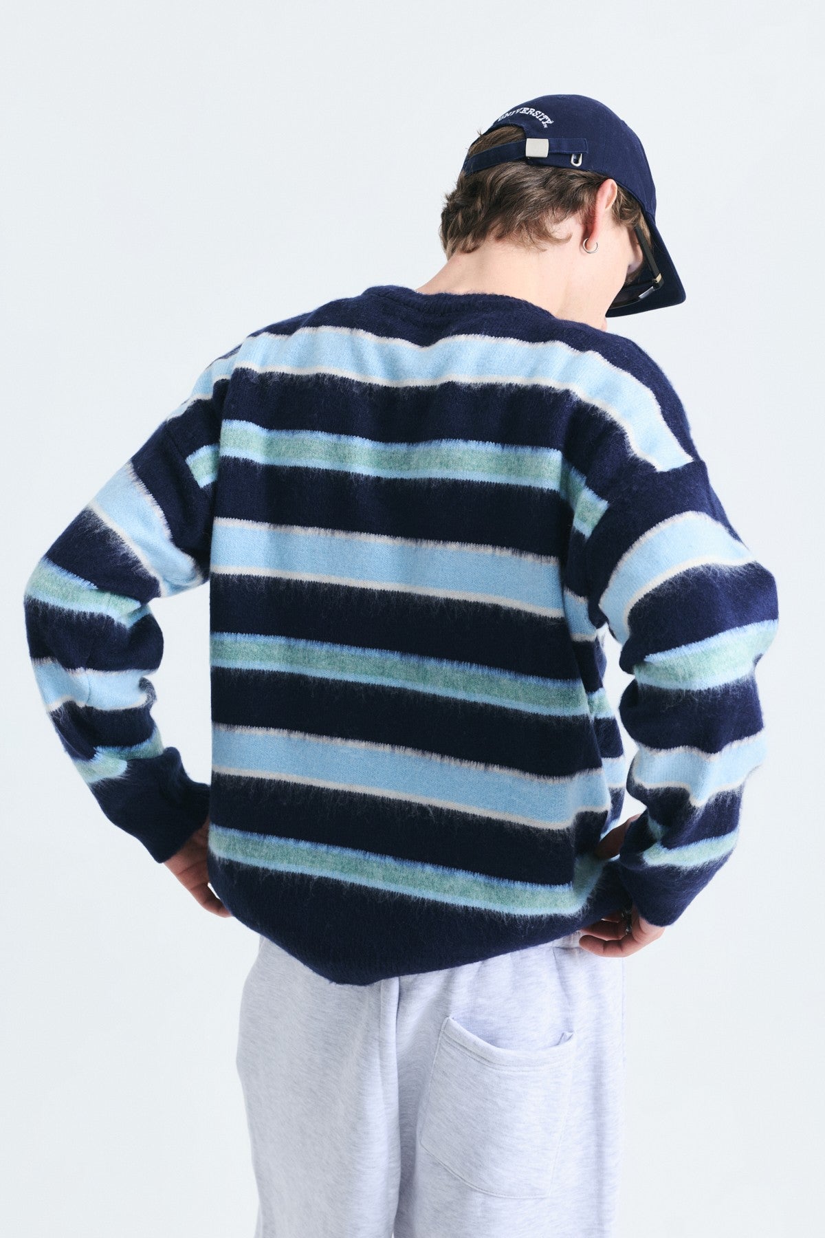 Relax Fit Striped Knit Sweater
