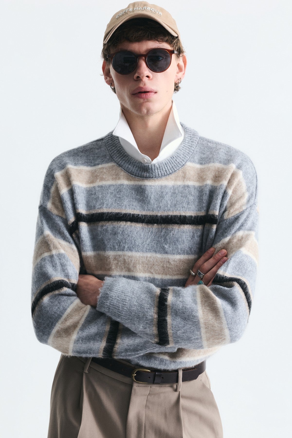 Relax Fit Striped Knit Sweater
