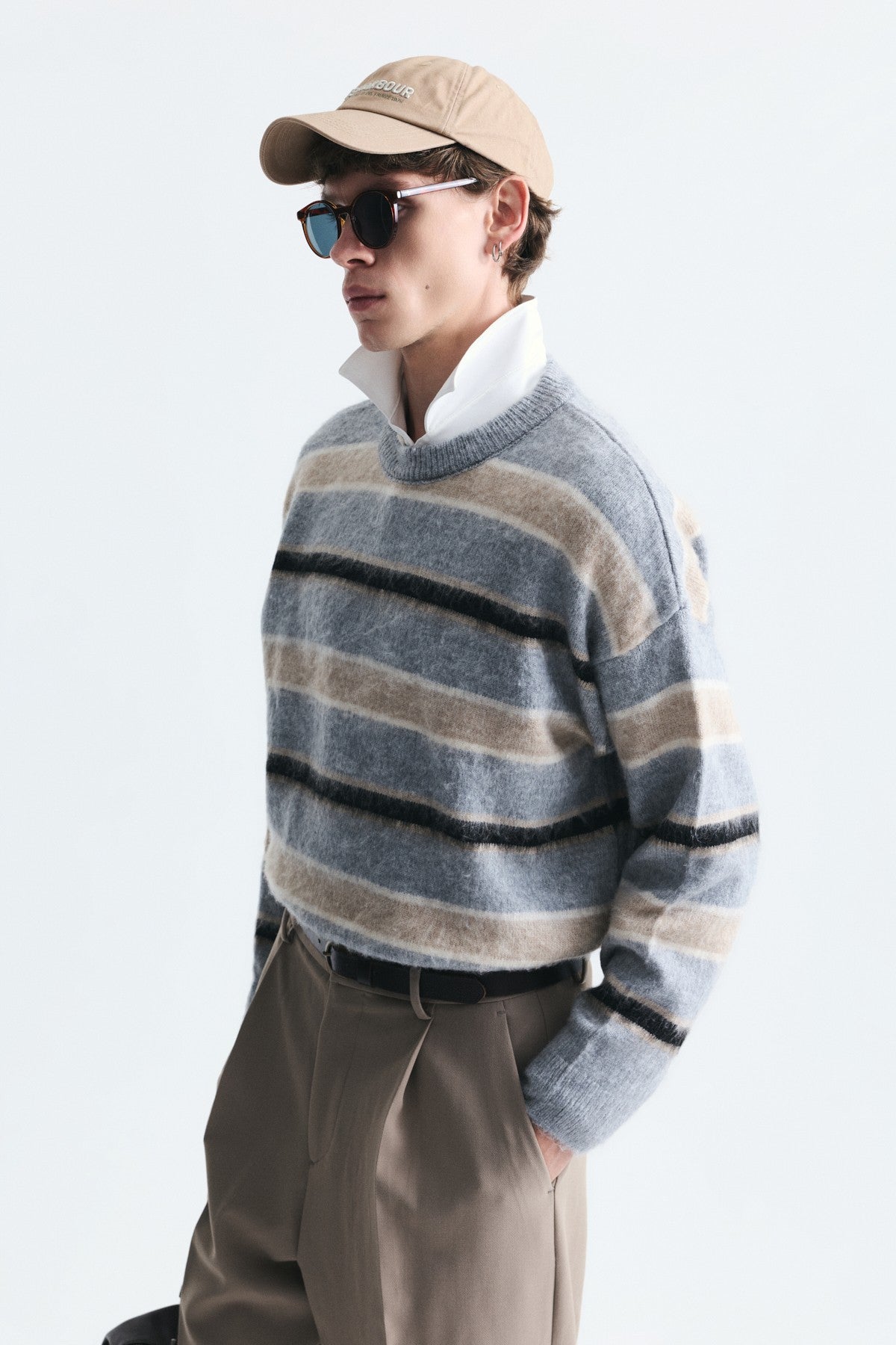 Relax Fit Striped Knit Sweater
