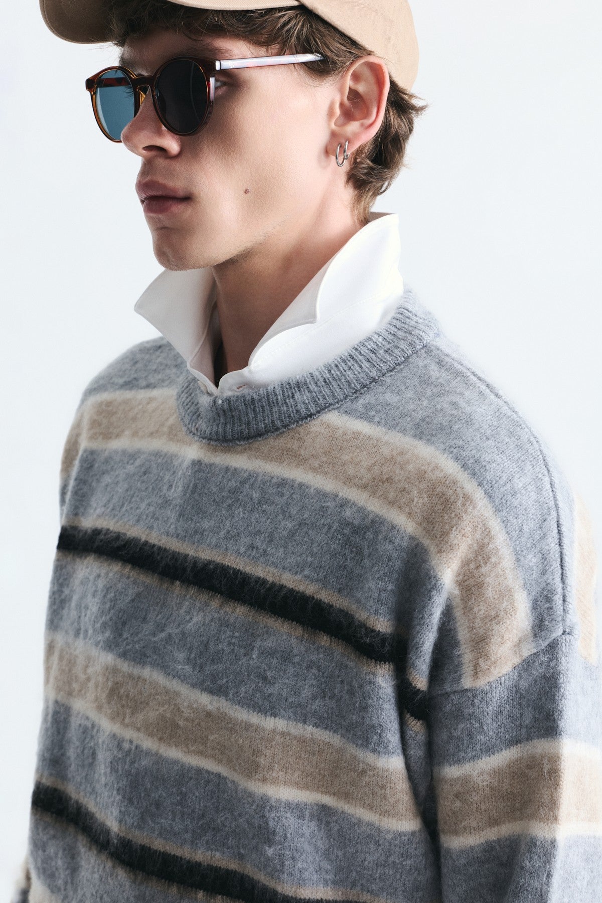 Relax Fit Striped Knit Sweater