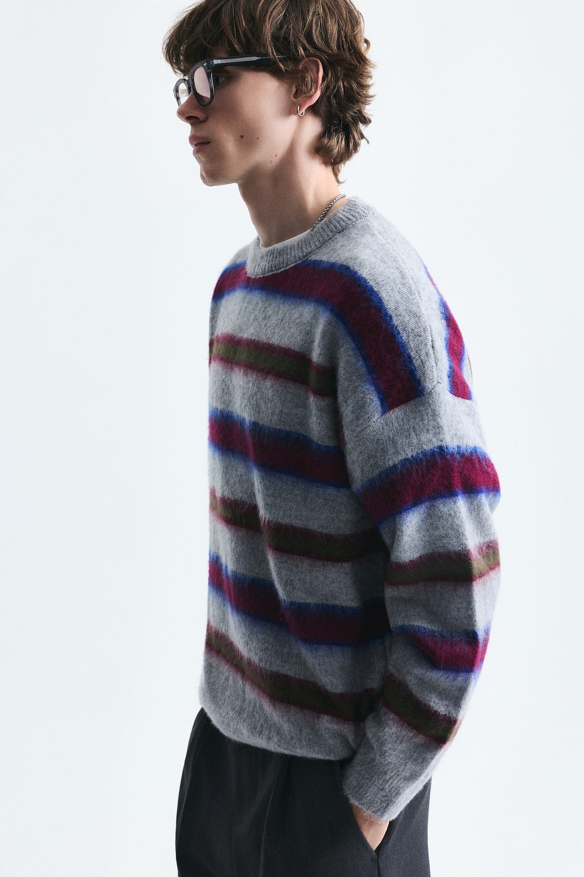 Relax Fit Striped Knit Sweater