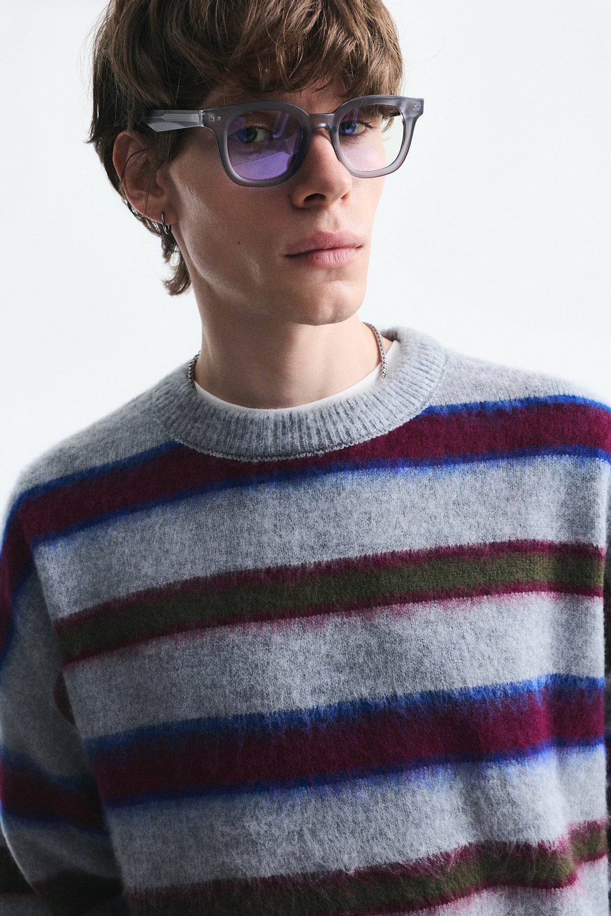 Relax Fit Striped Knit Sweater
