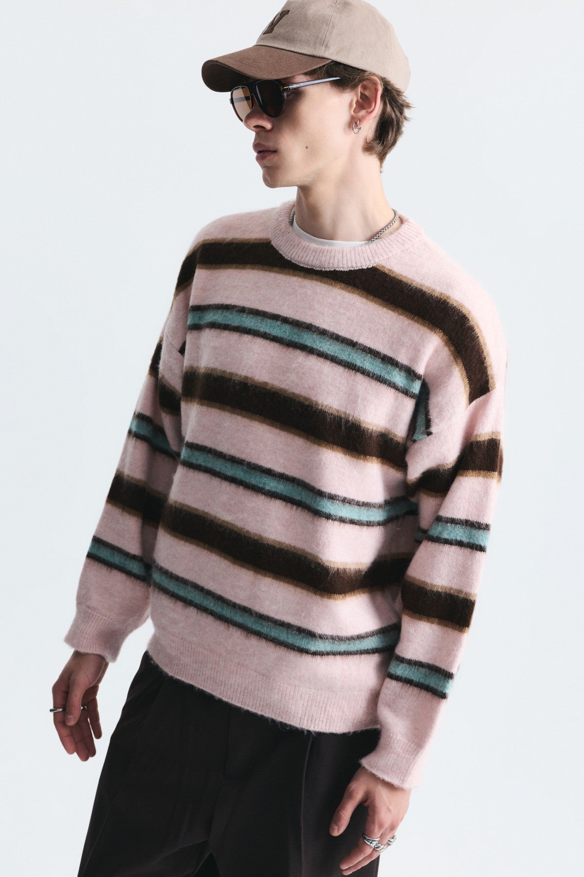 Relax Fit Striped Knit Sweater