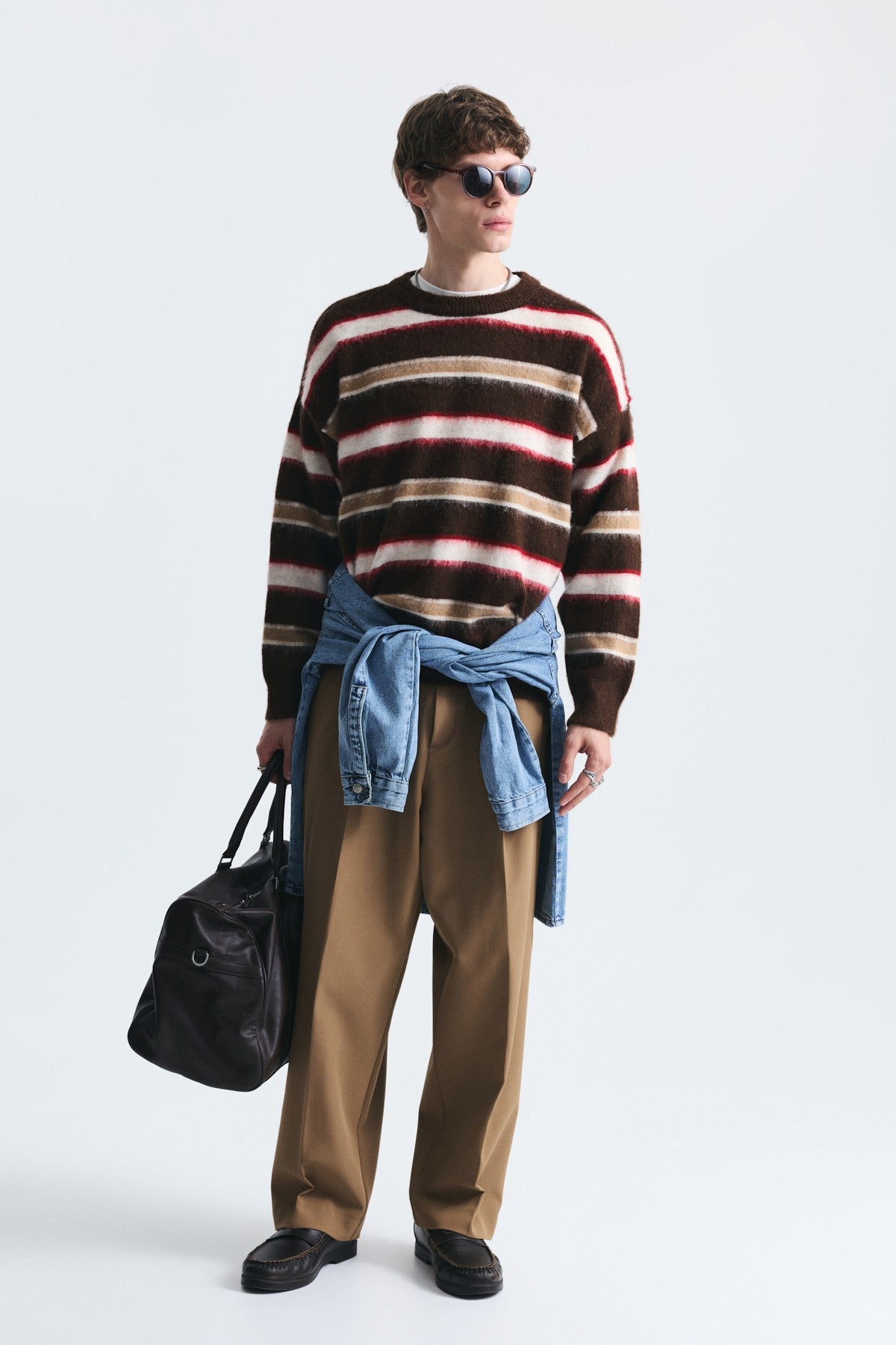 Relax Fit Striped Knit Sweater