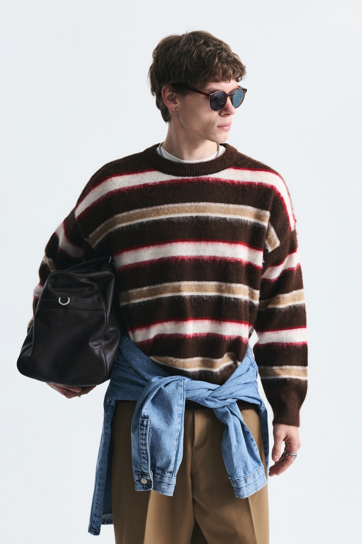 Relax Fit Striped Knit Sweater