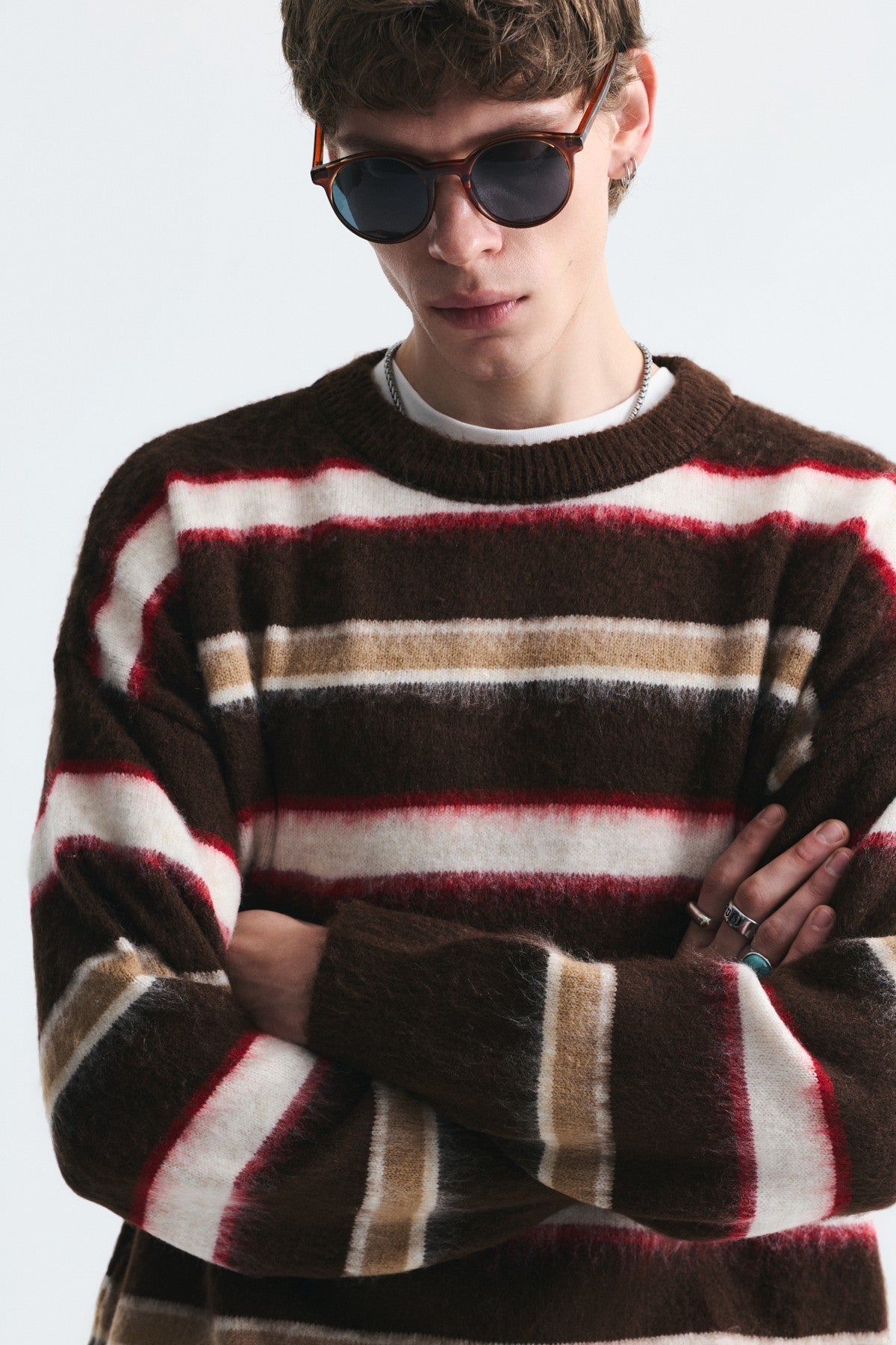Relax Fit Striped Knit Sweater