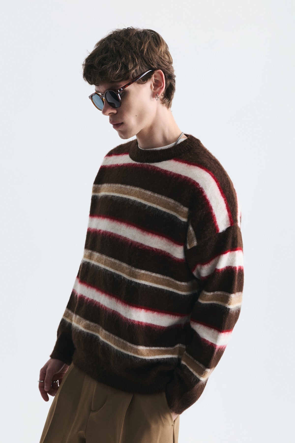 Relax Fit Striped Knit Sweater