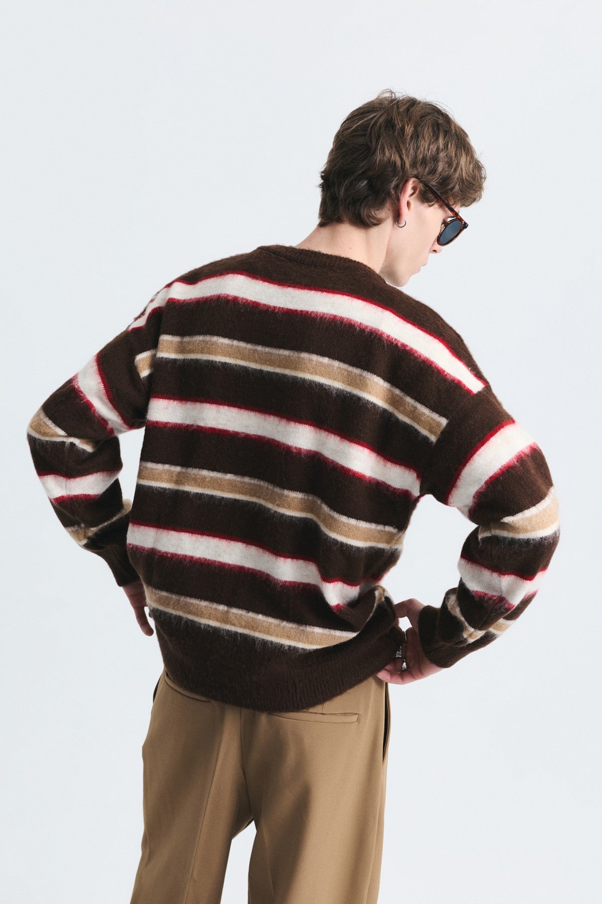 Relax Fit Striped Knit Sweater