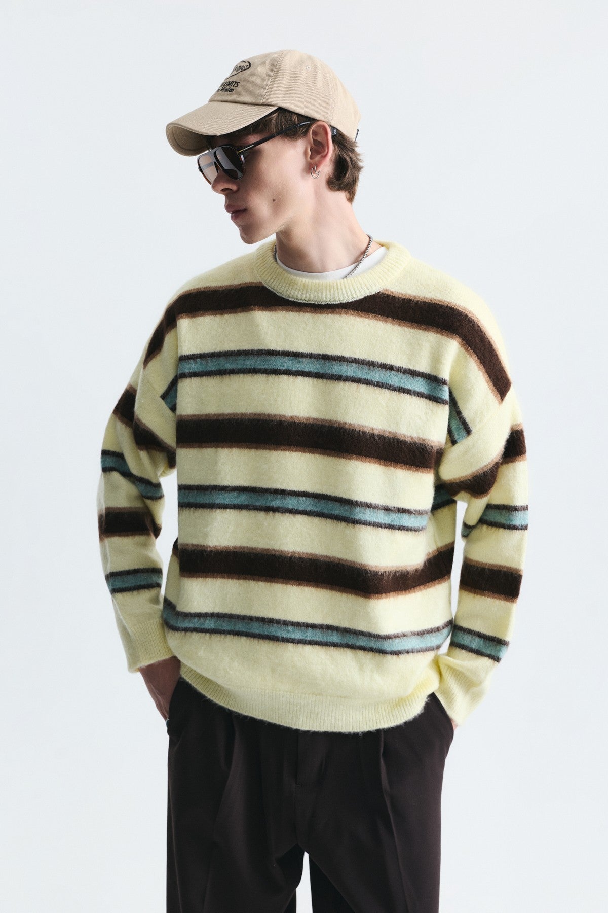 Relax Fit Striped Knit Sweater