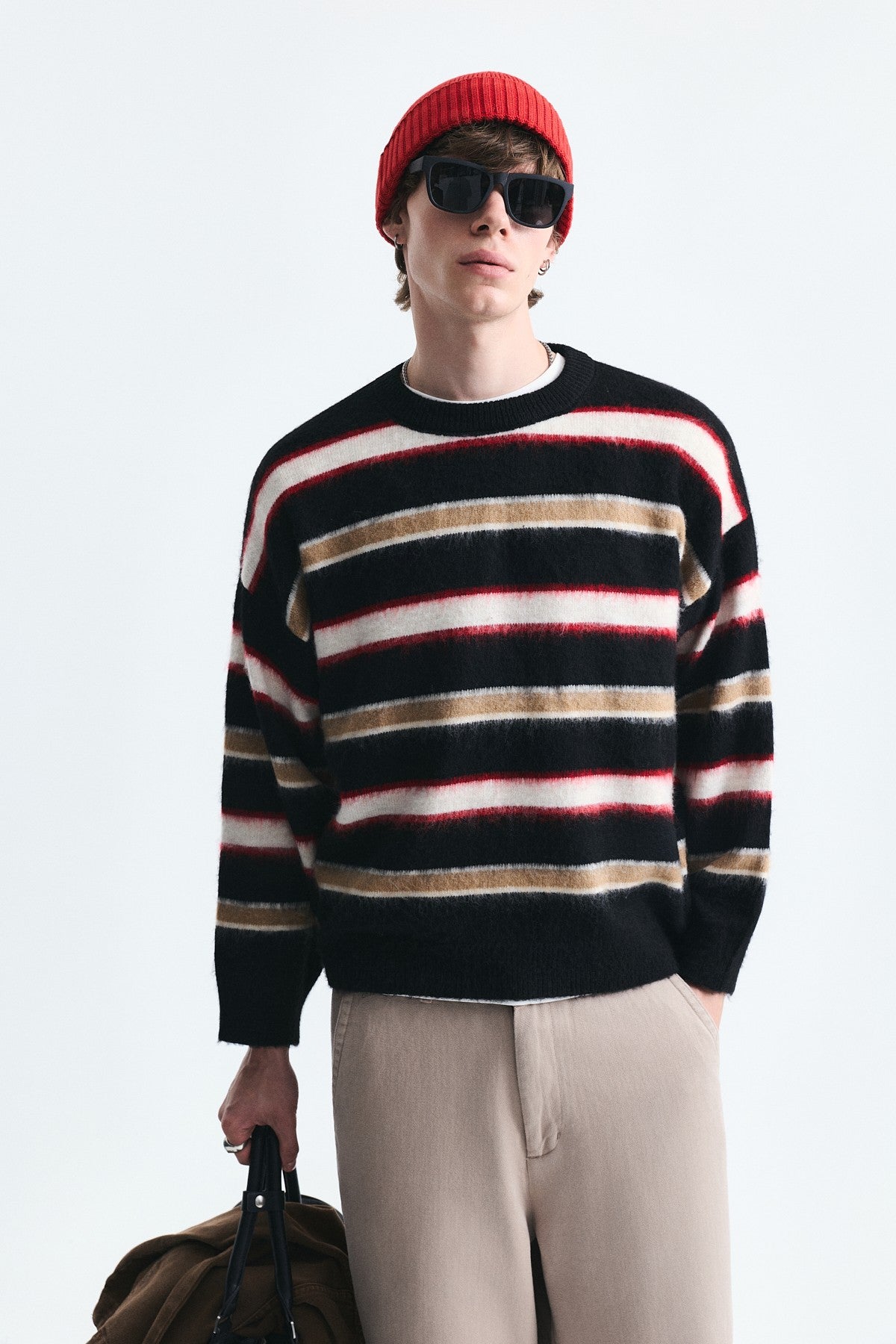 Relax Fit Striped Knit Sweater