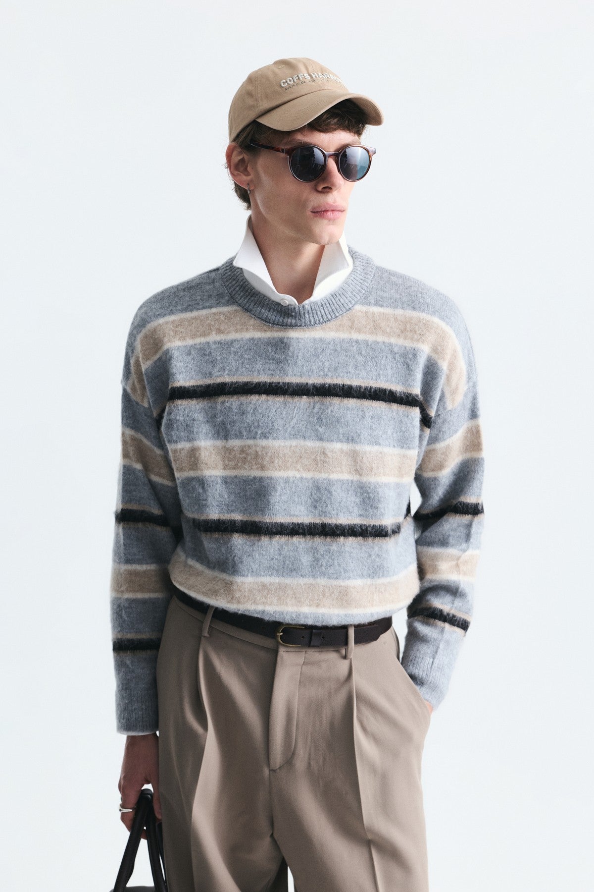 Relax Fit Striped Knit Sweater
