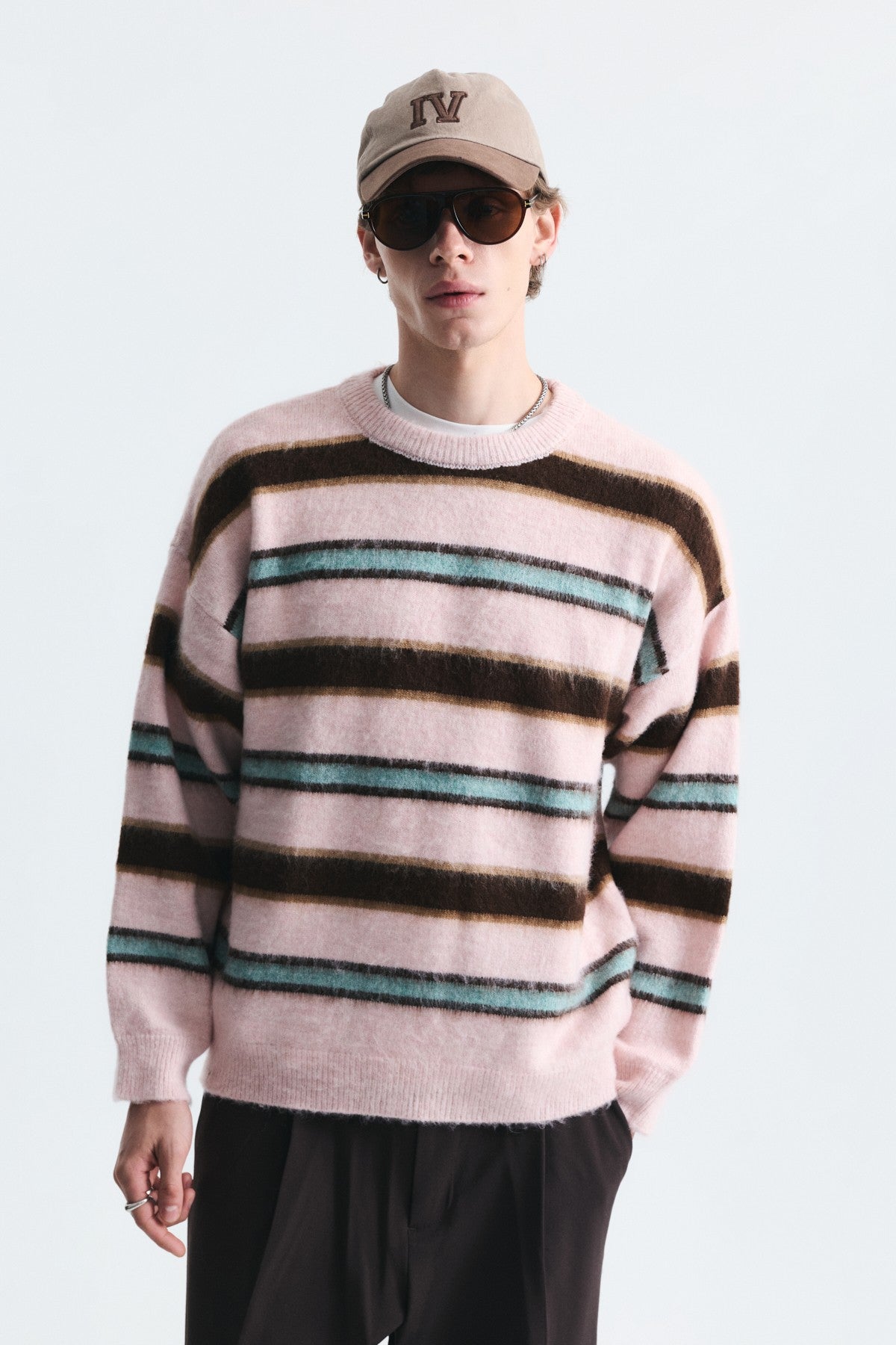 Relax Fit Striped Knit Sweater