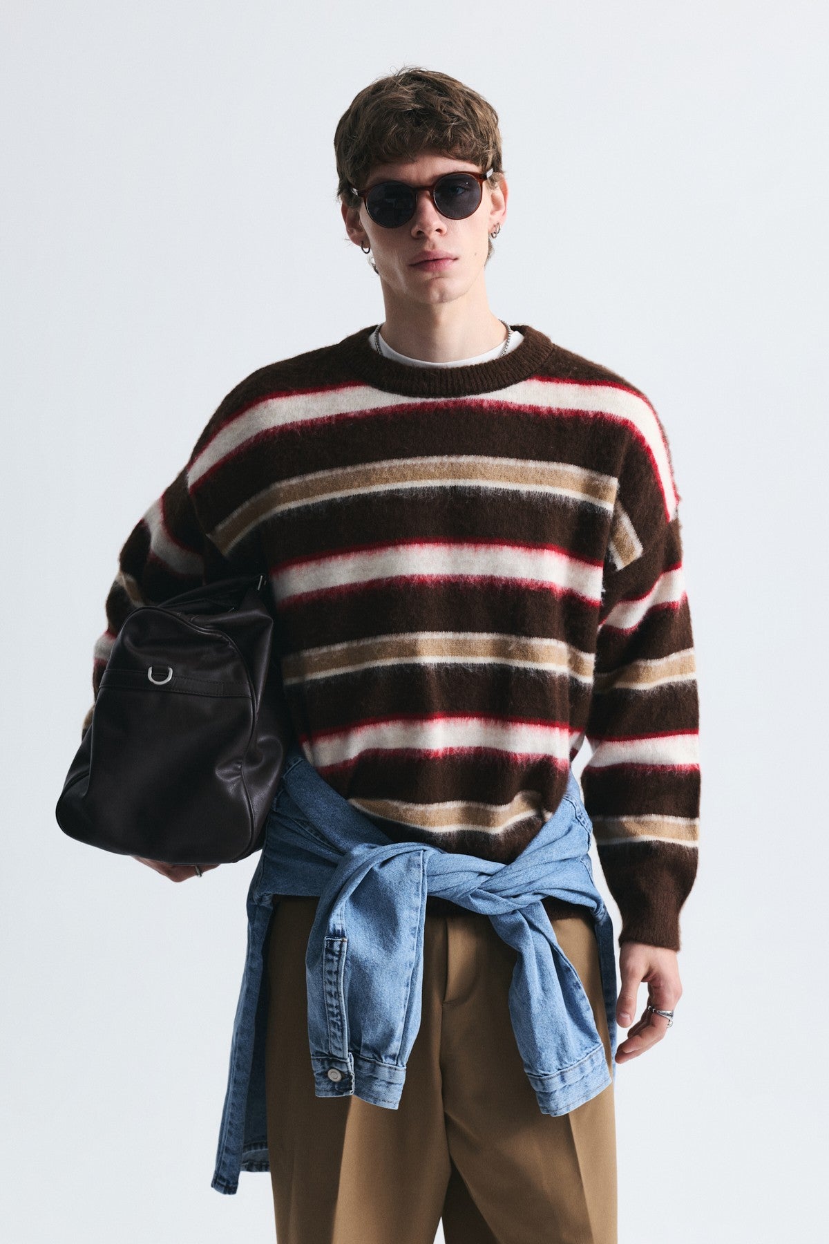 Relax Fit Striped Knit Sweater