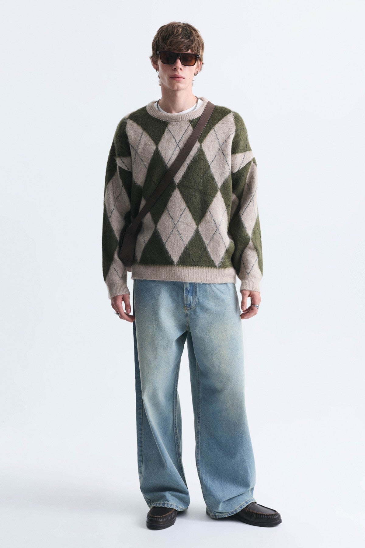 Relax Fit Baklava-Patterned Sweater