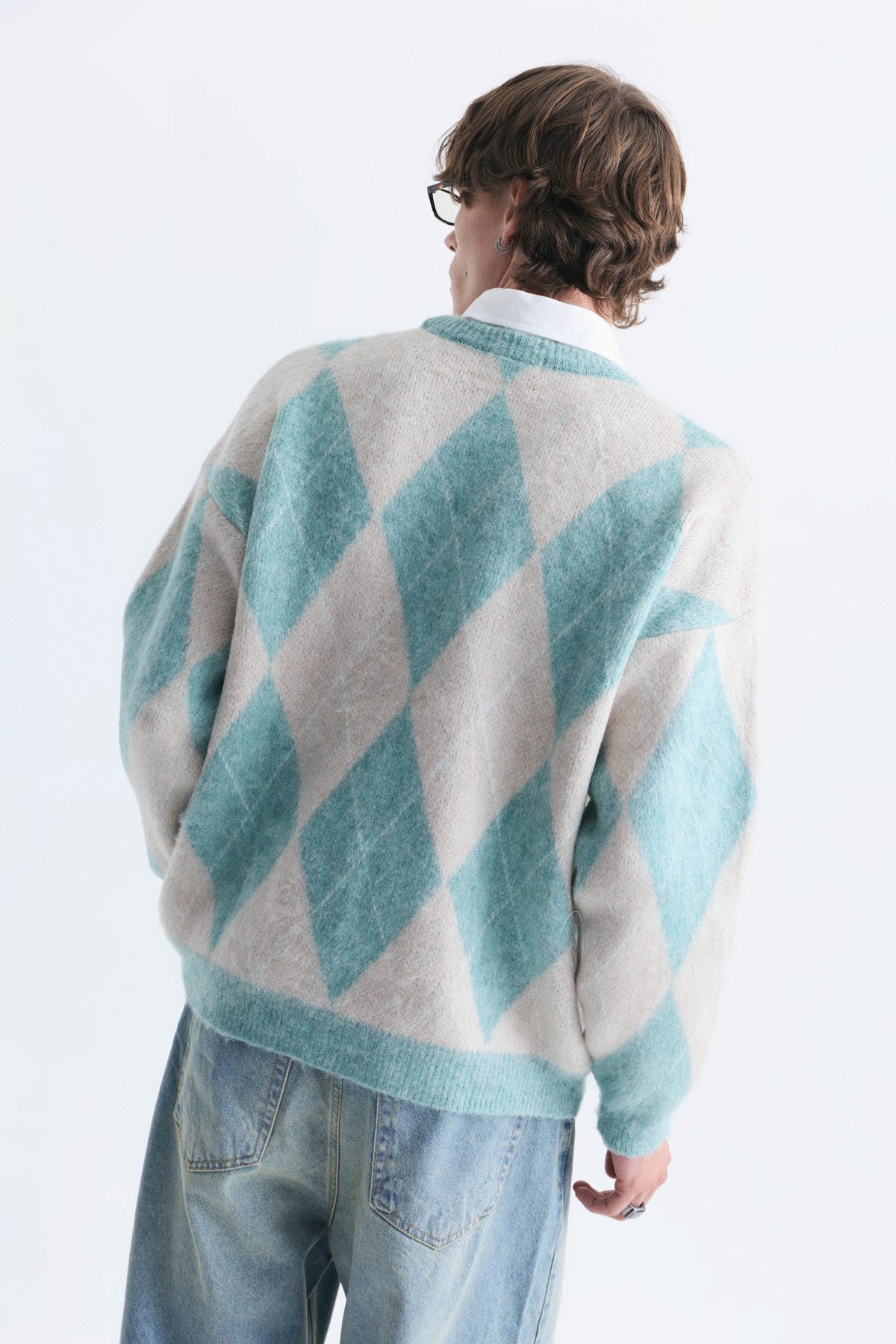 Relax Fit Baklava-Patterned Sweater