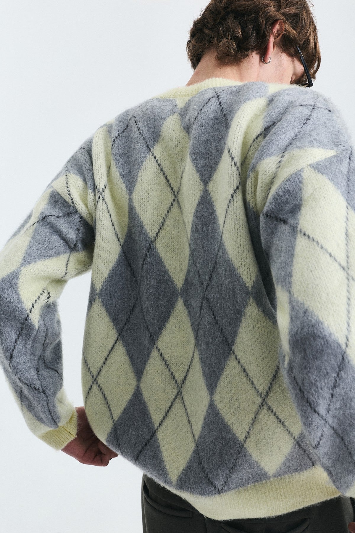 Relax Fit Baklava-Patterned Sweater