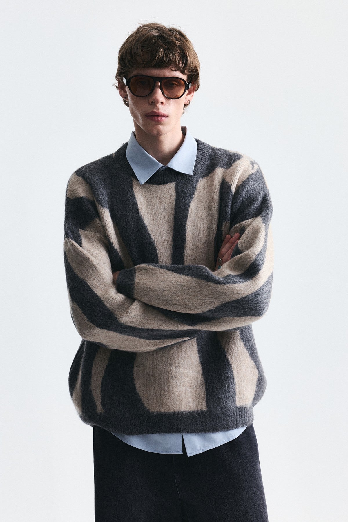 Relax Fit Solid-Color Sweater