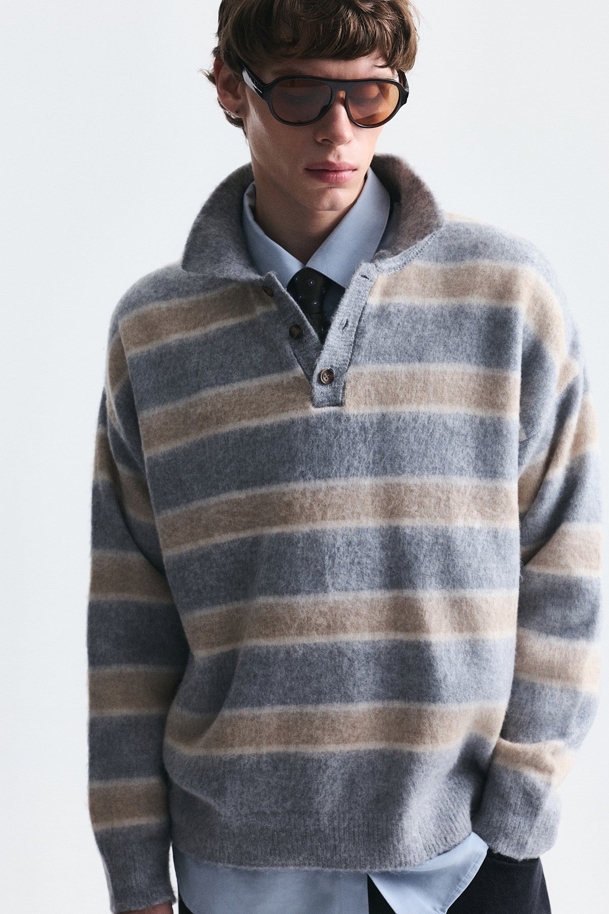 Oversized Solid-Color Knit Sweater