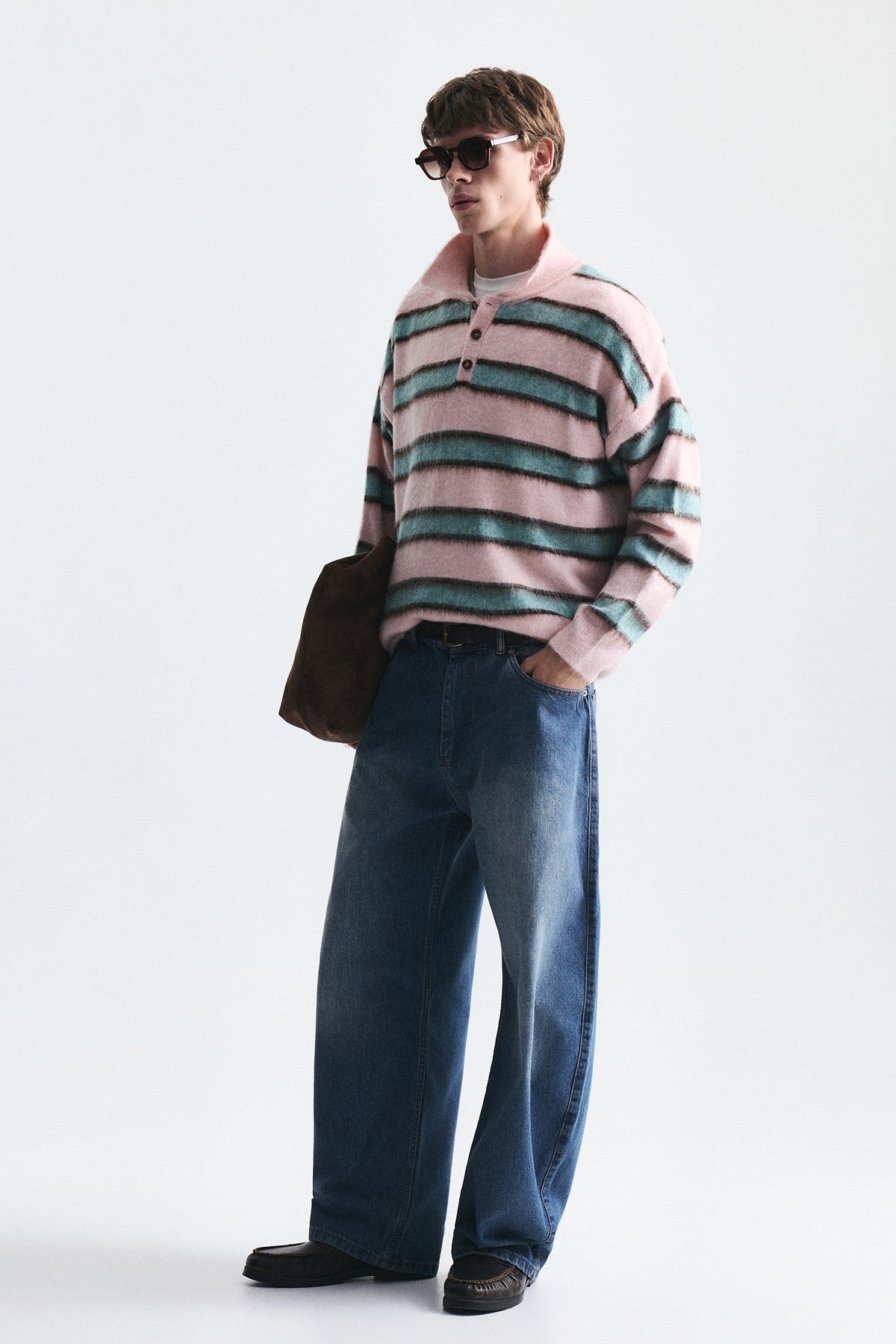 Oversized Solid-Color Knit Sweater