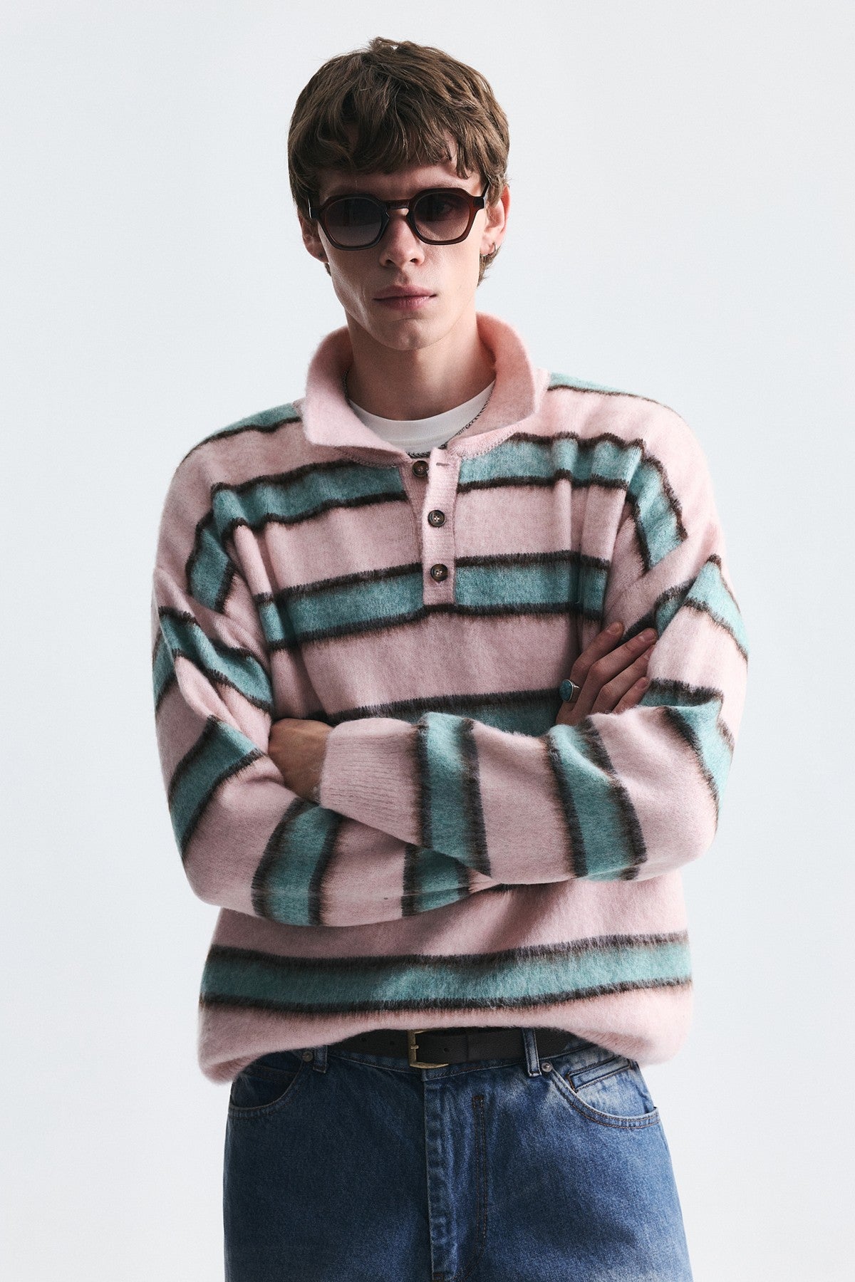 Oversized Solid-Color Knit Sweater