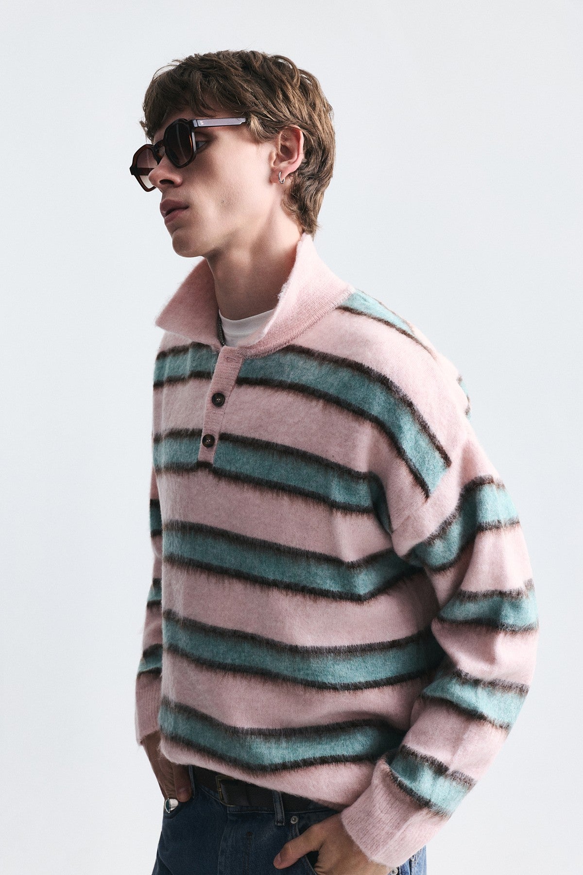 Oversized Solid-Color Knit Sweater