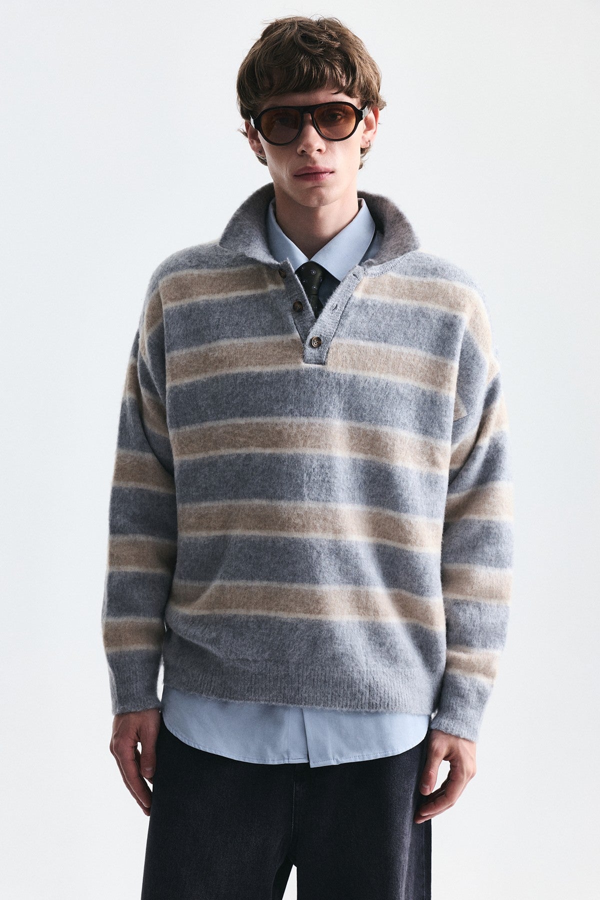 Oversized Solid-Color Knit Sweater