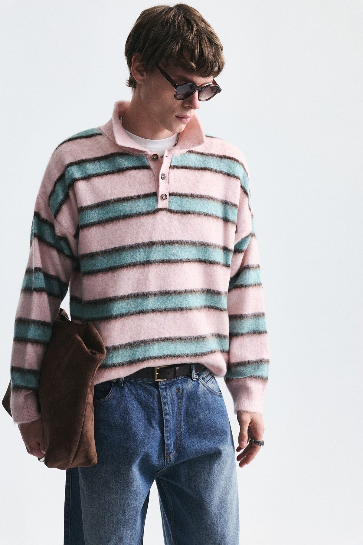 Oversized Solid-Color Knit Sweater