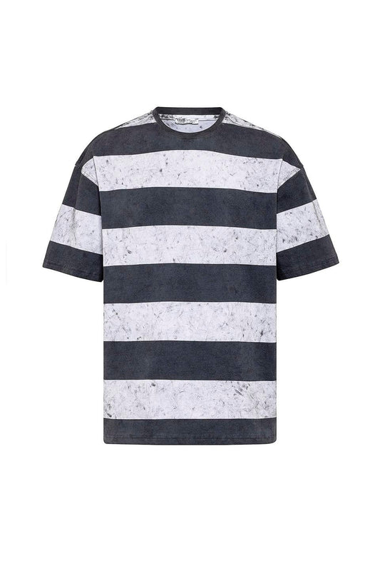 Oversized T-Shirt with Washed Stripes
