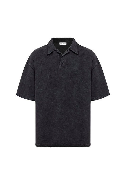 Oversized Polo-Neck T-Shirt (Machine Washable)