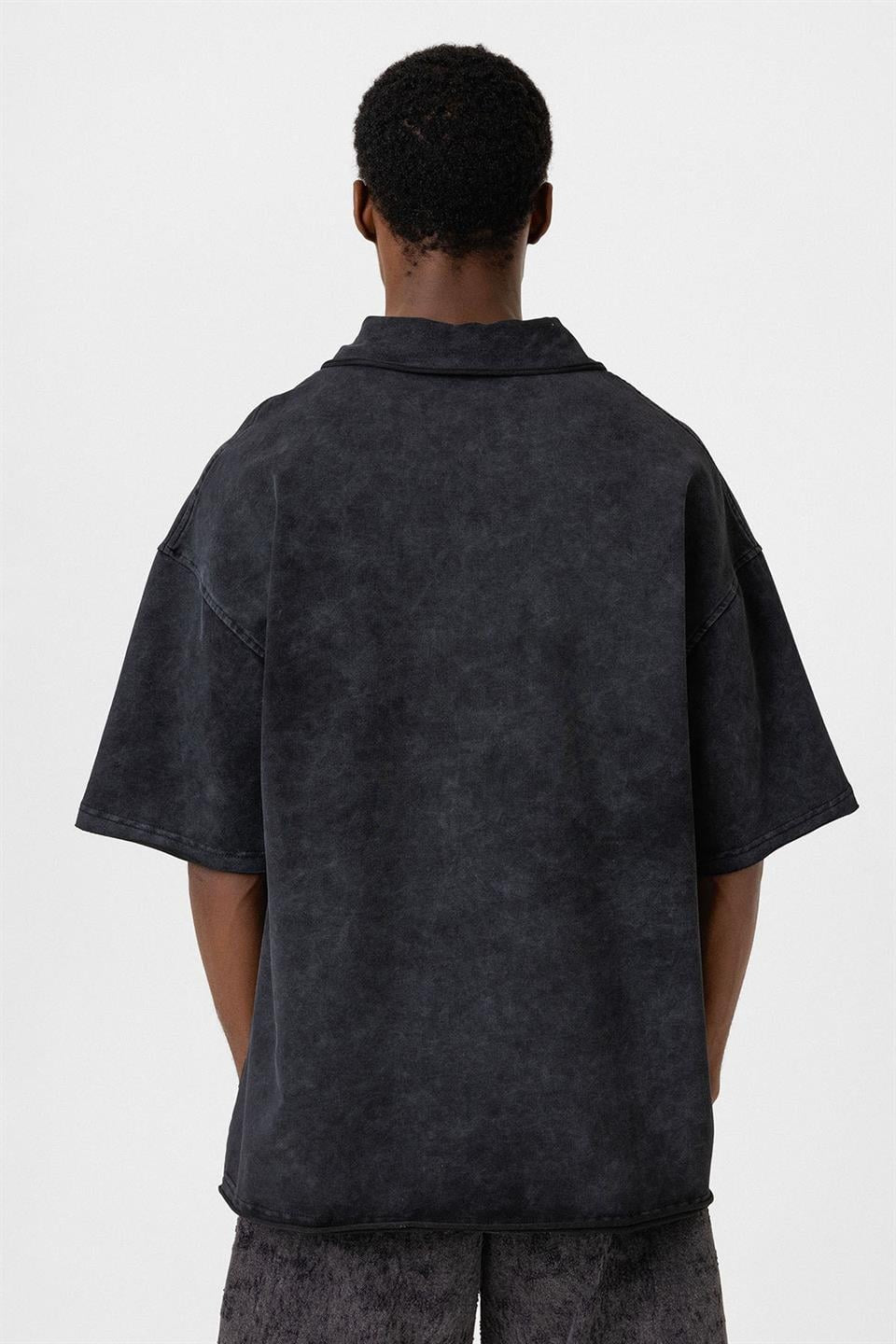 Oversized Polo-Neck T-Shirt (Machine Washable)