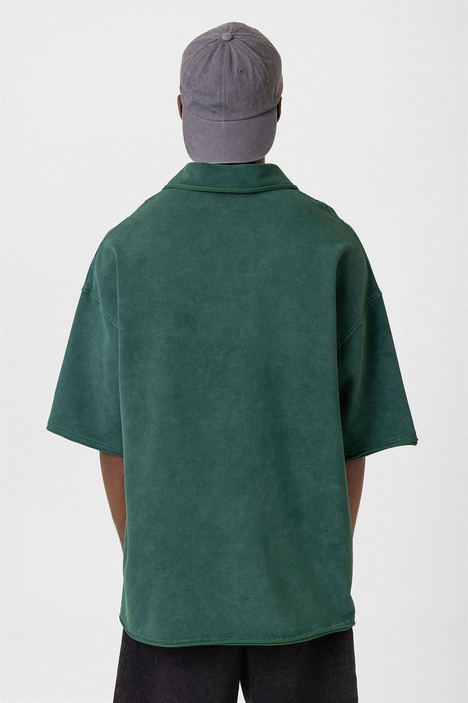 Oversized Polo-Neck T-Shirt (Machine Washable)