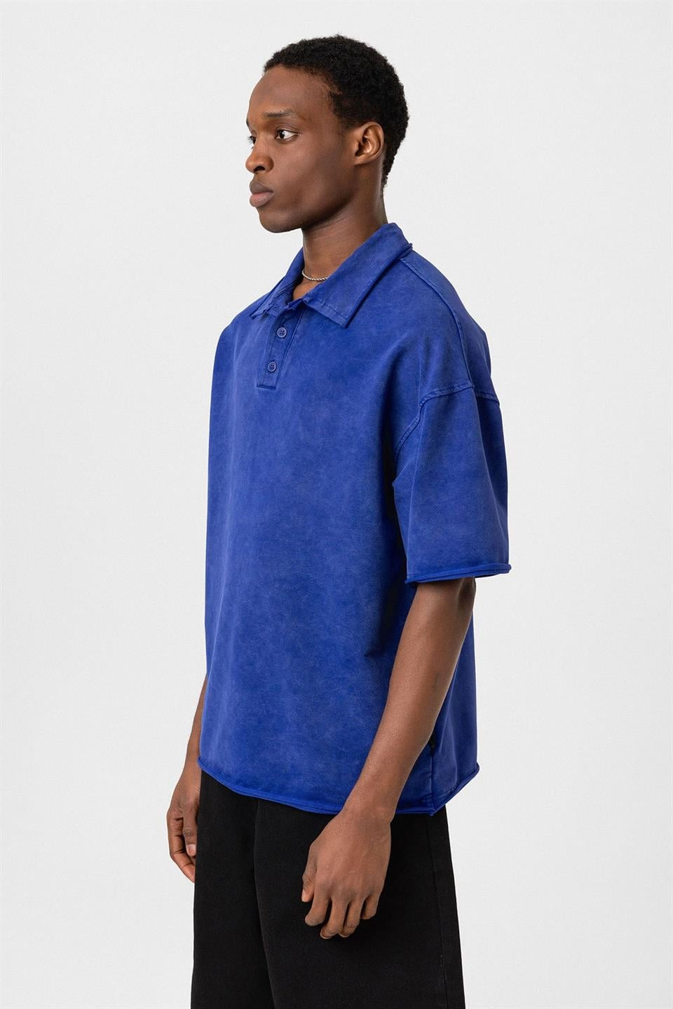 Oversized Polo-Neck T-Shirt (Machine Washable)