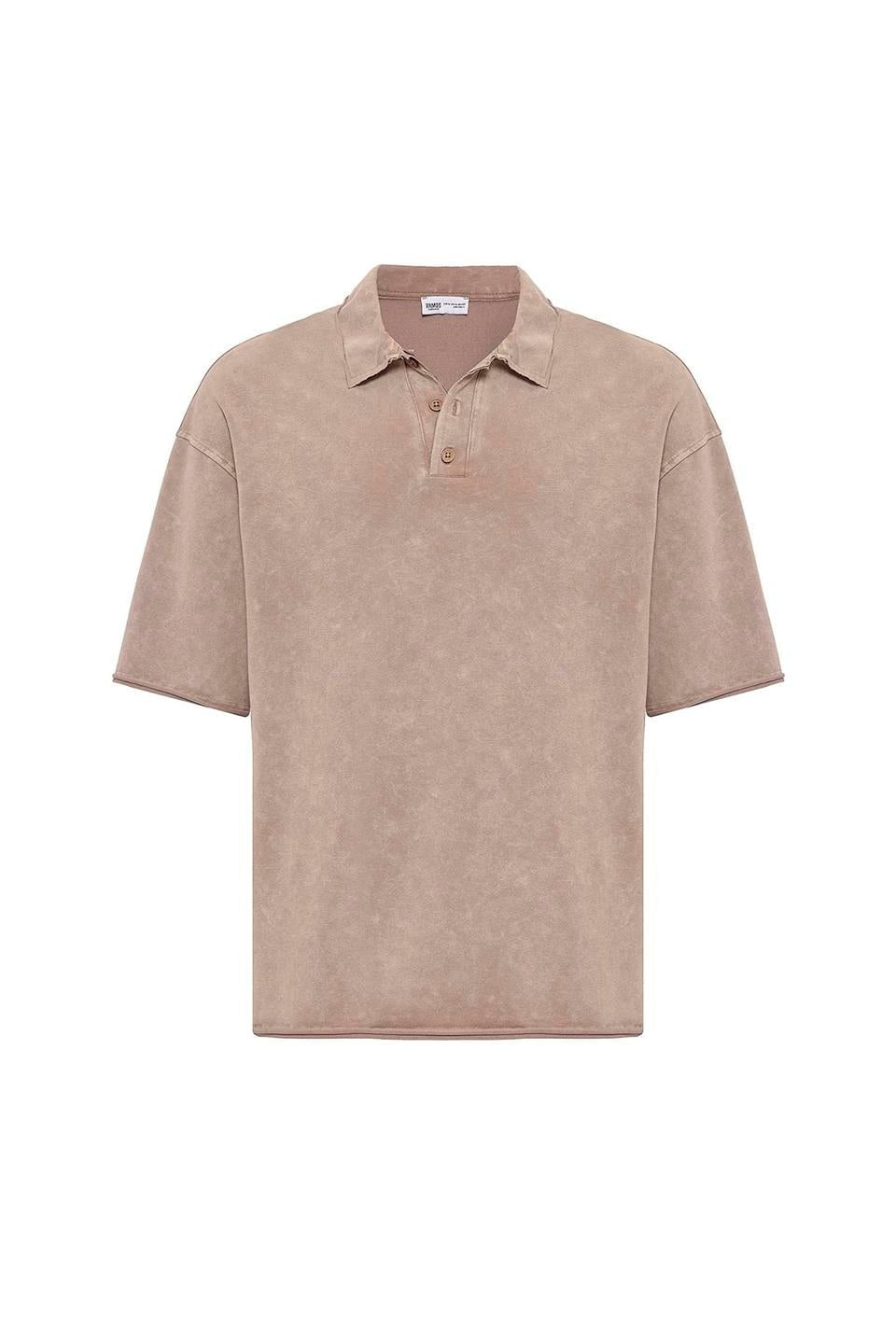 Oversized Polo-Neck T-Shirt (Machine Washable)