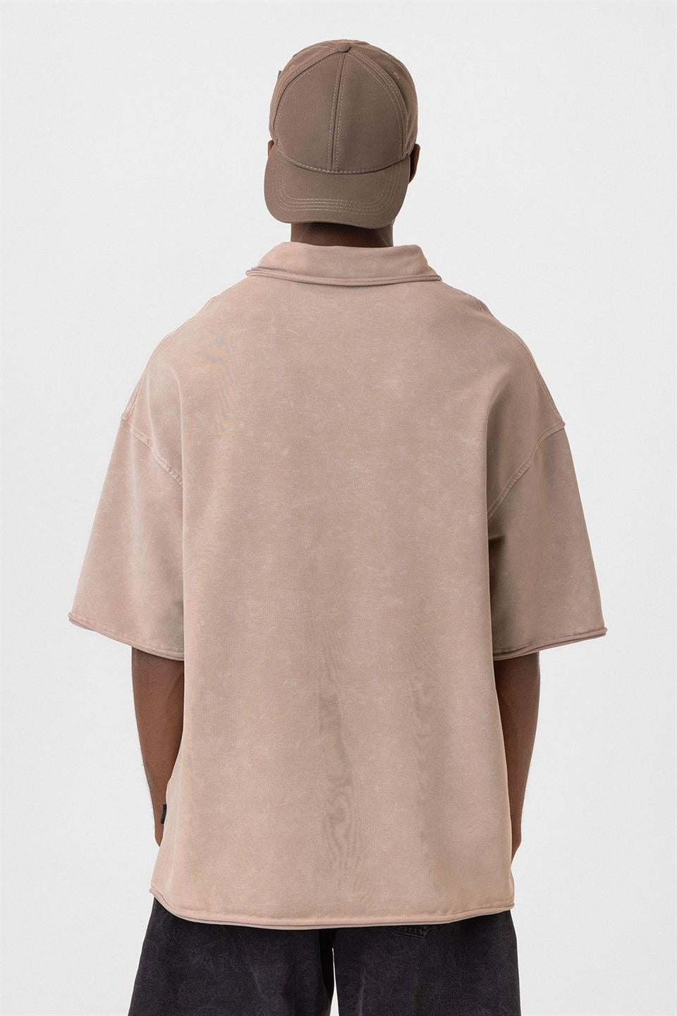 Oversized Polo-Neck T-Shirt (Machine Washable)