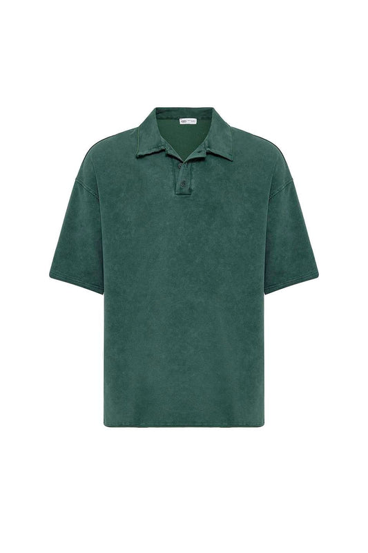 Oversized Polo-Neck T-Shirt (Machine Washable)