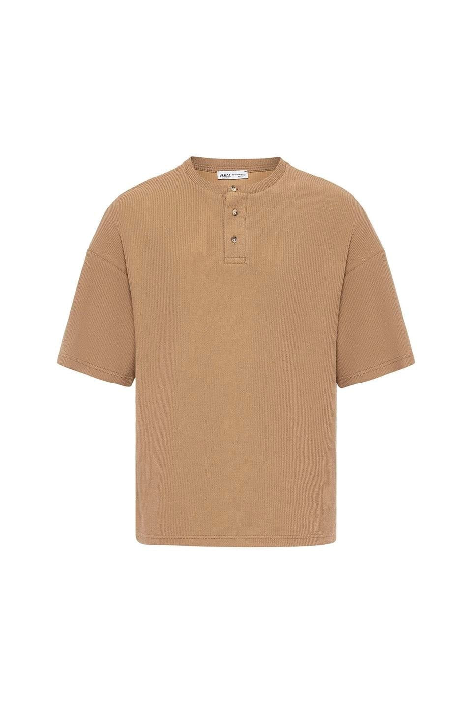 Oversized T-Shirt with Button-Down Collar