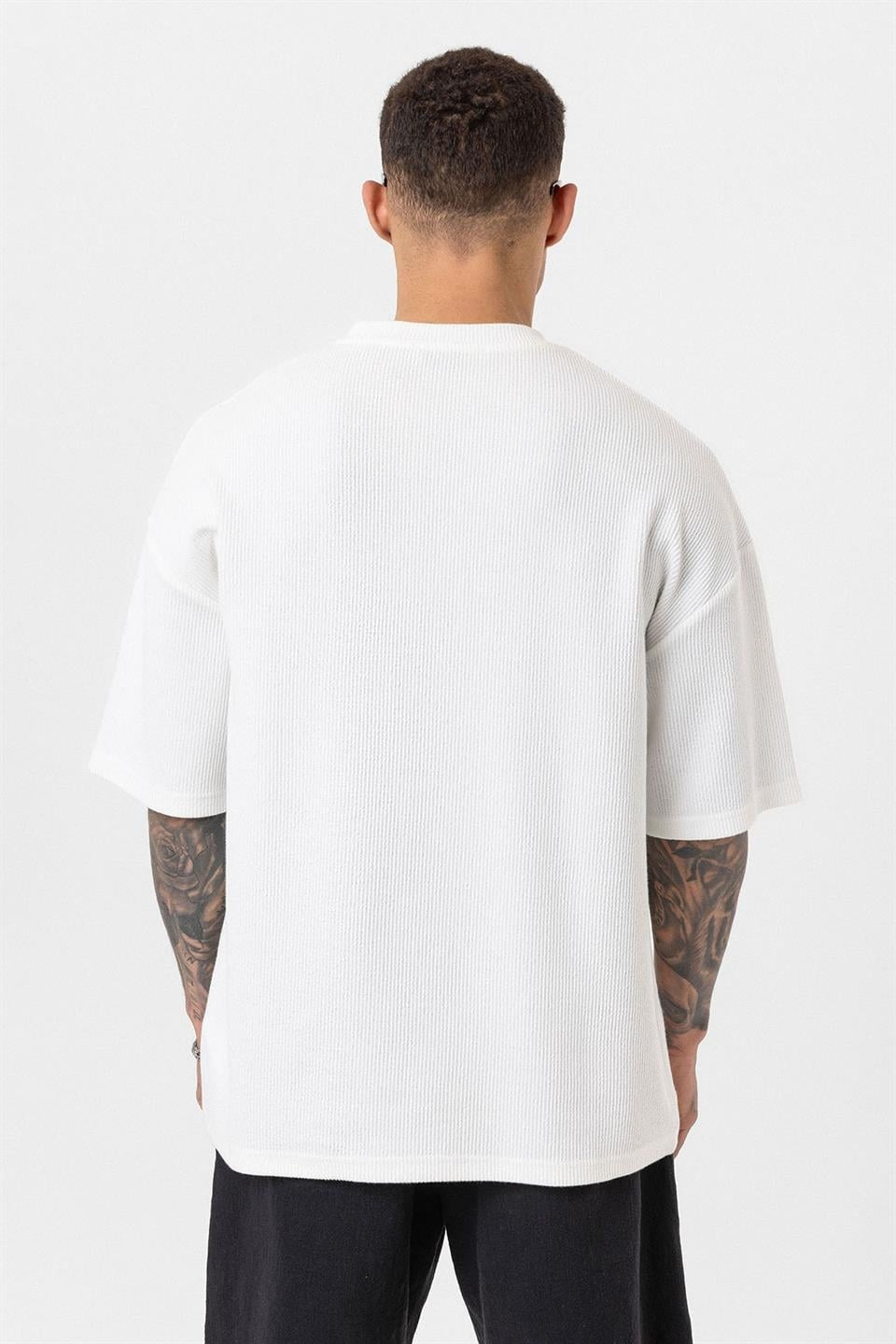 Oversized T-Shirt with Button-Down Collar